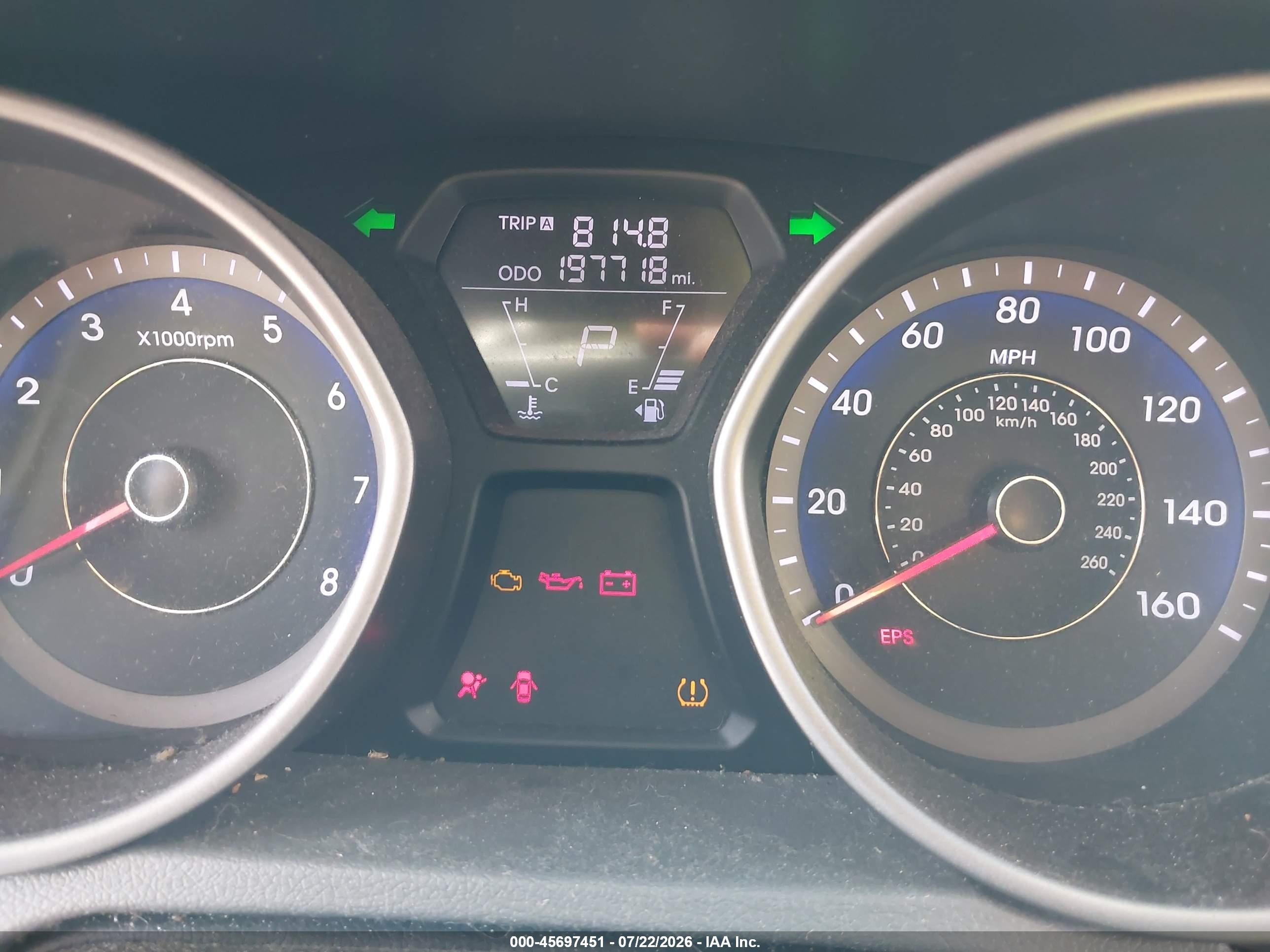 2013 Hyundai Elantra Gls Blue vin: KMHDH4AE6DU748659