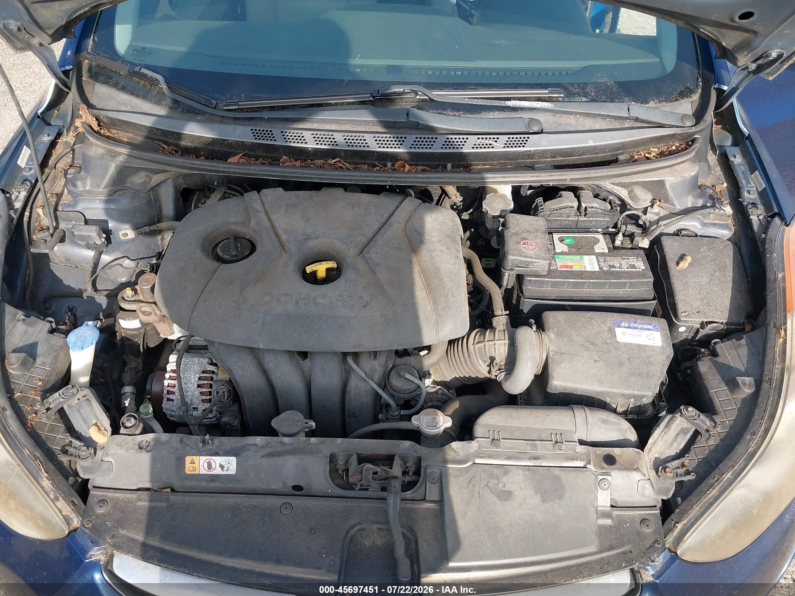 2013 Hyundai Elantra Gls Blue vin: KMHDH4AE6DU748659