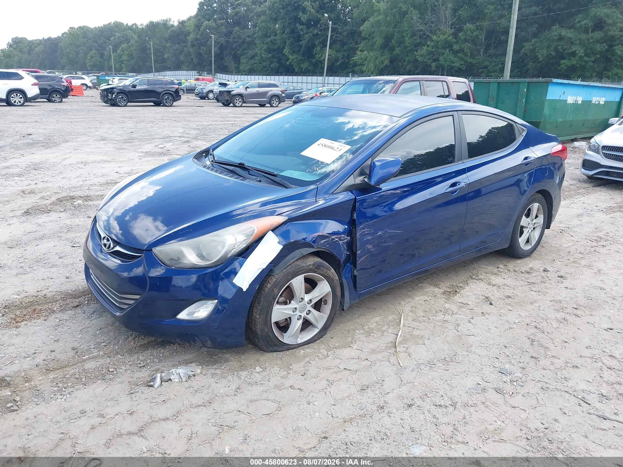 2013 Hyundai Elantra Gls Blue vin: KMHDH4AE6DU760651