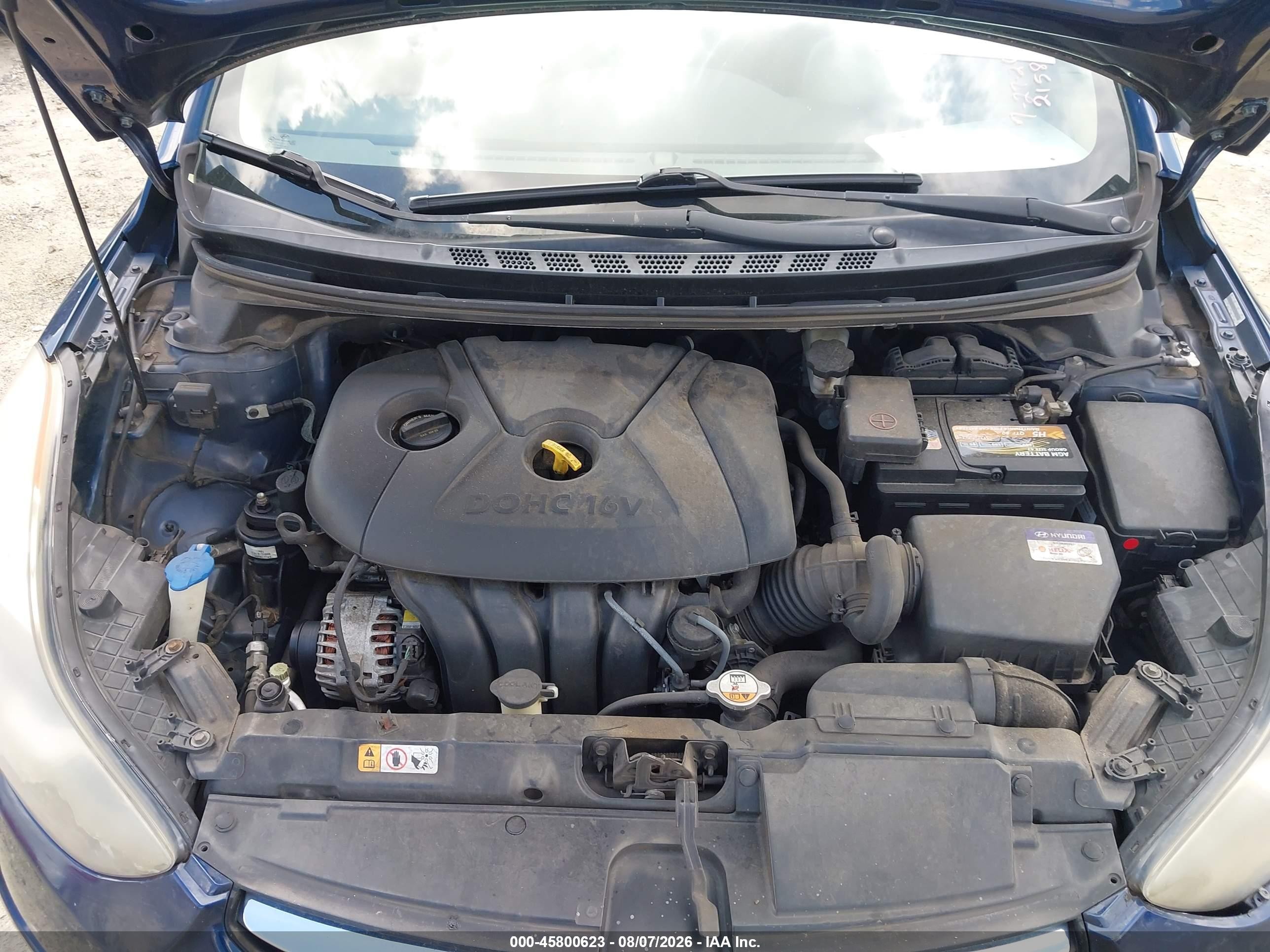 2013 Hyundai Elantra Gls Blue vin: KMHDH4AE6DU760651