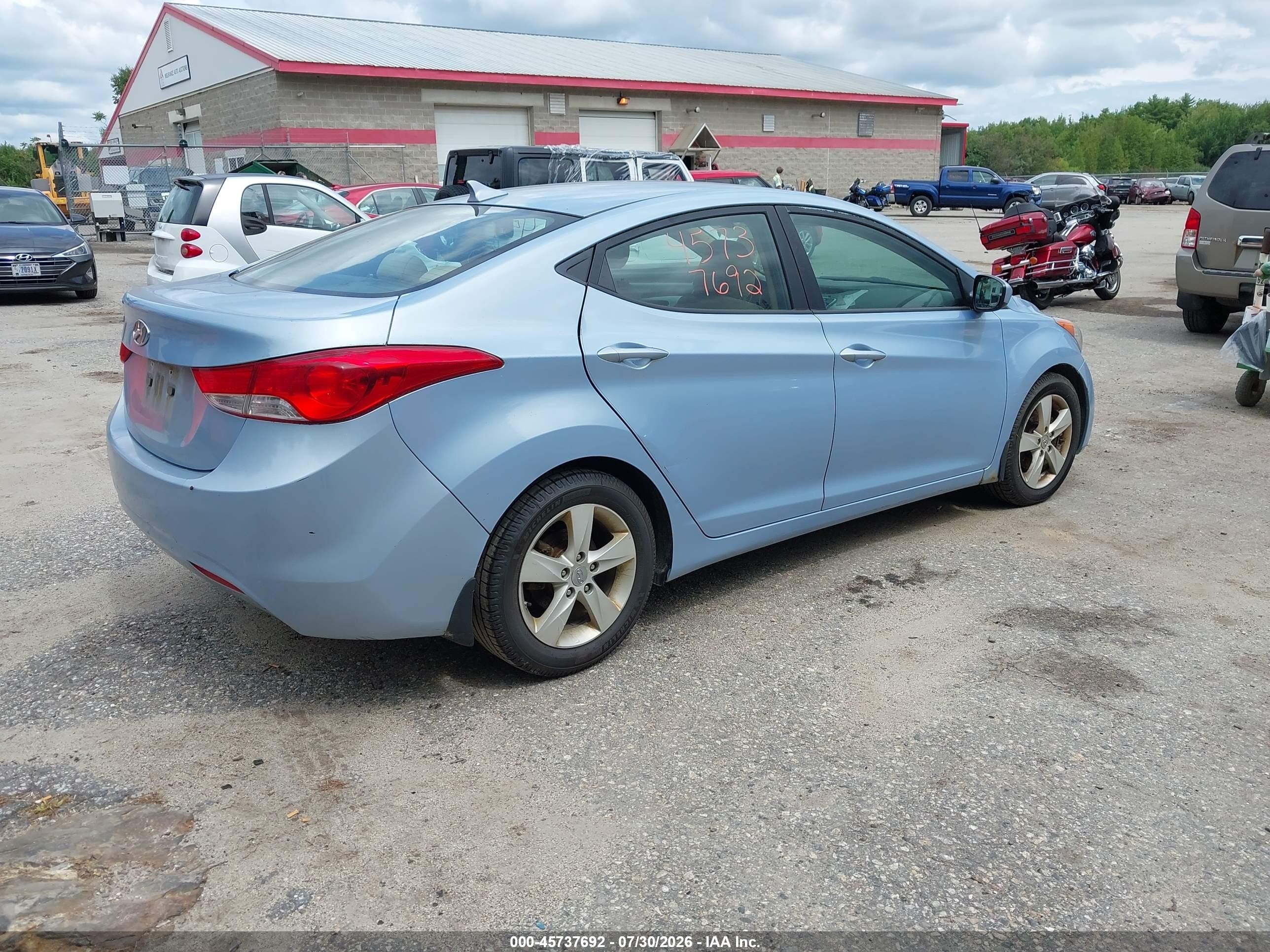 2013 Hyundai Elantra Gls Light Blue vin: KMHDH4AE6DU774520