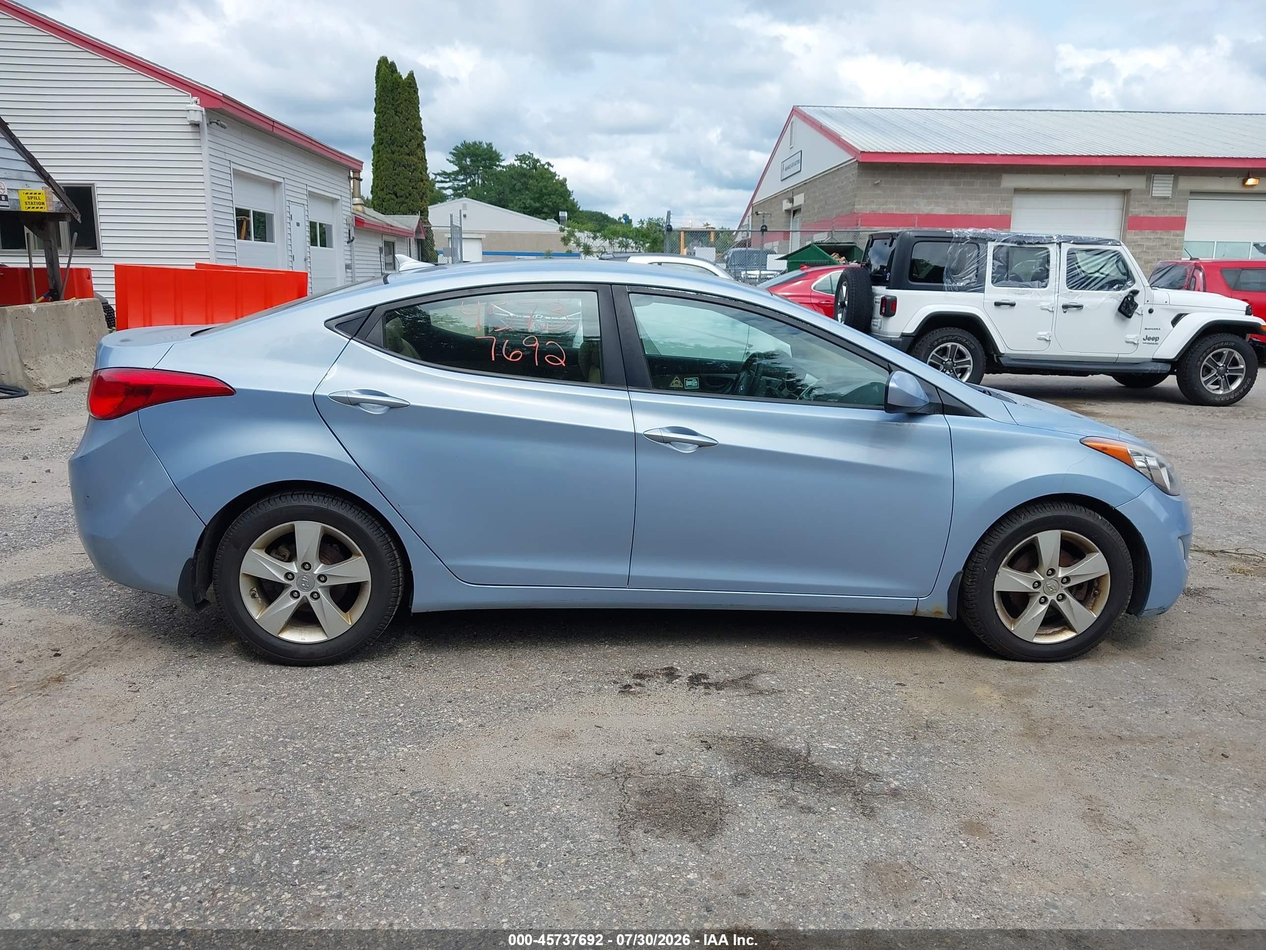2013 Hyundai Elantra Gls Light Blue vin: KMHDH4AE6DU774520