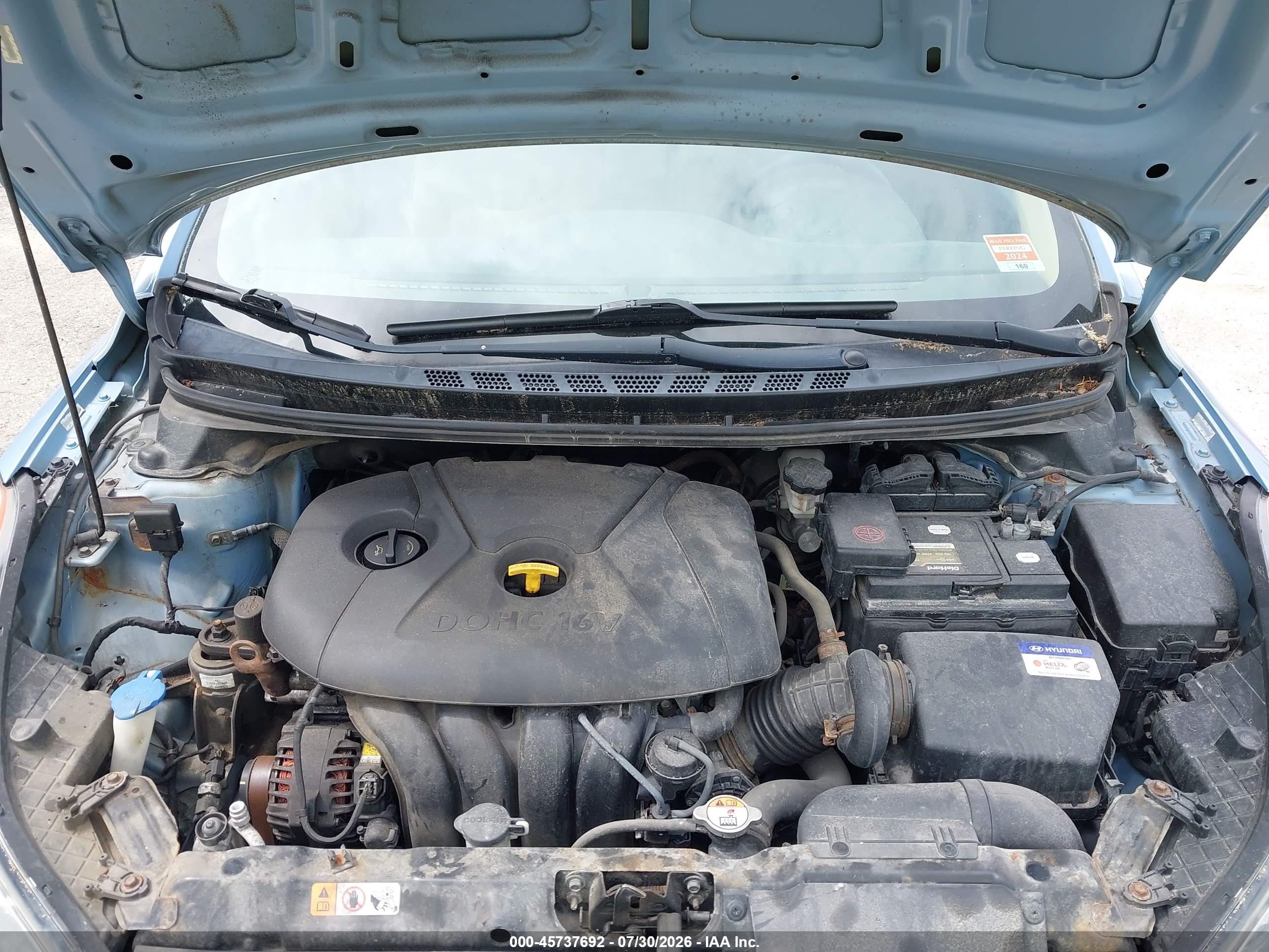 2013 Hyundai Elantra Gls Light Blue vin: KMHDH4AE6DU774520