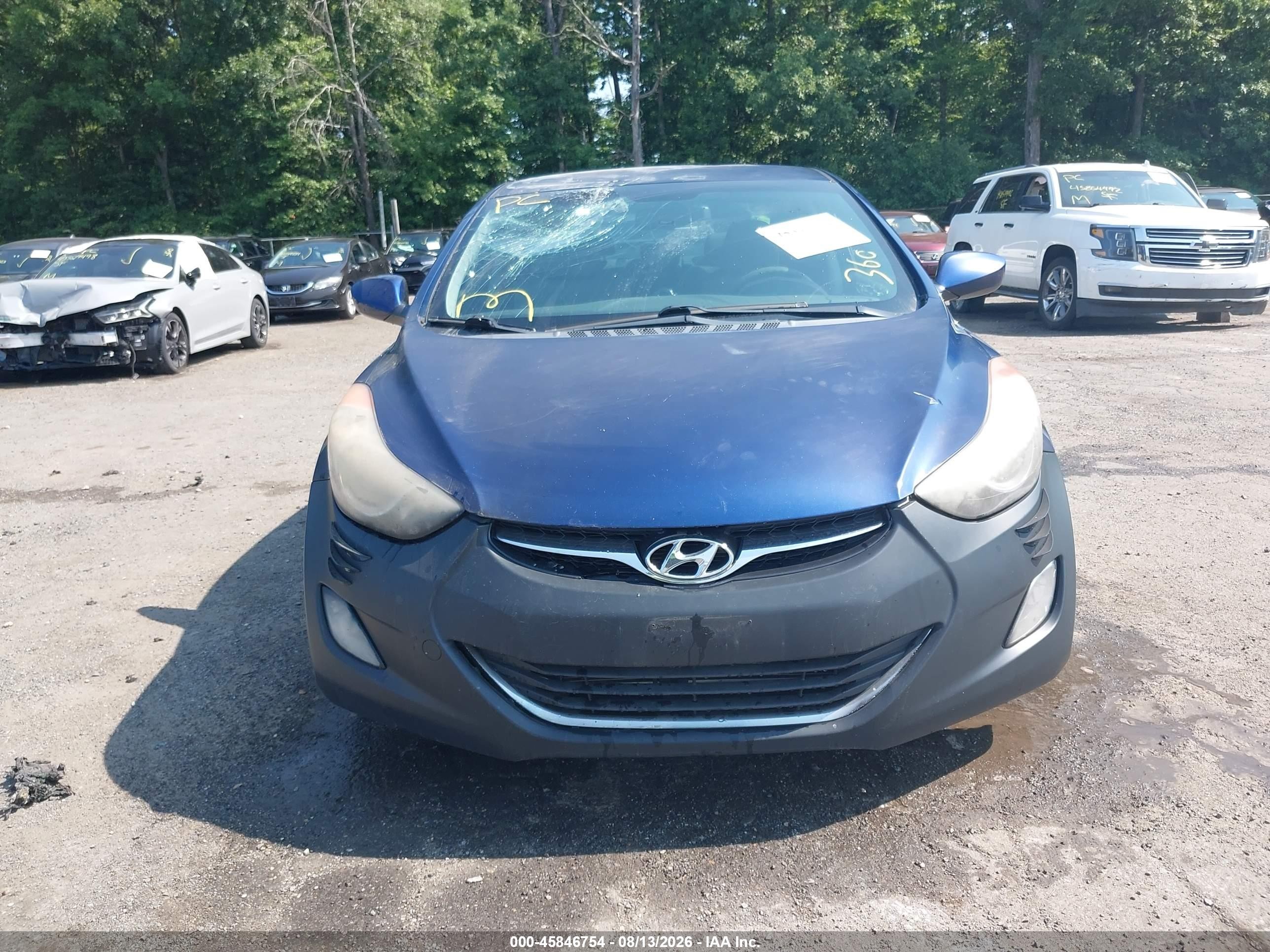 2013 Hyundai Elantra Gls Черный vin: KMHDH4AE6DU808102