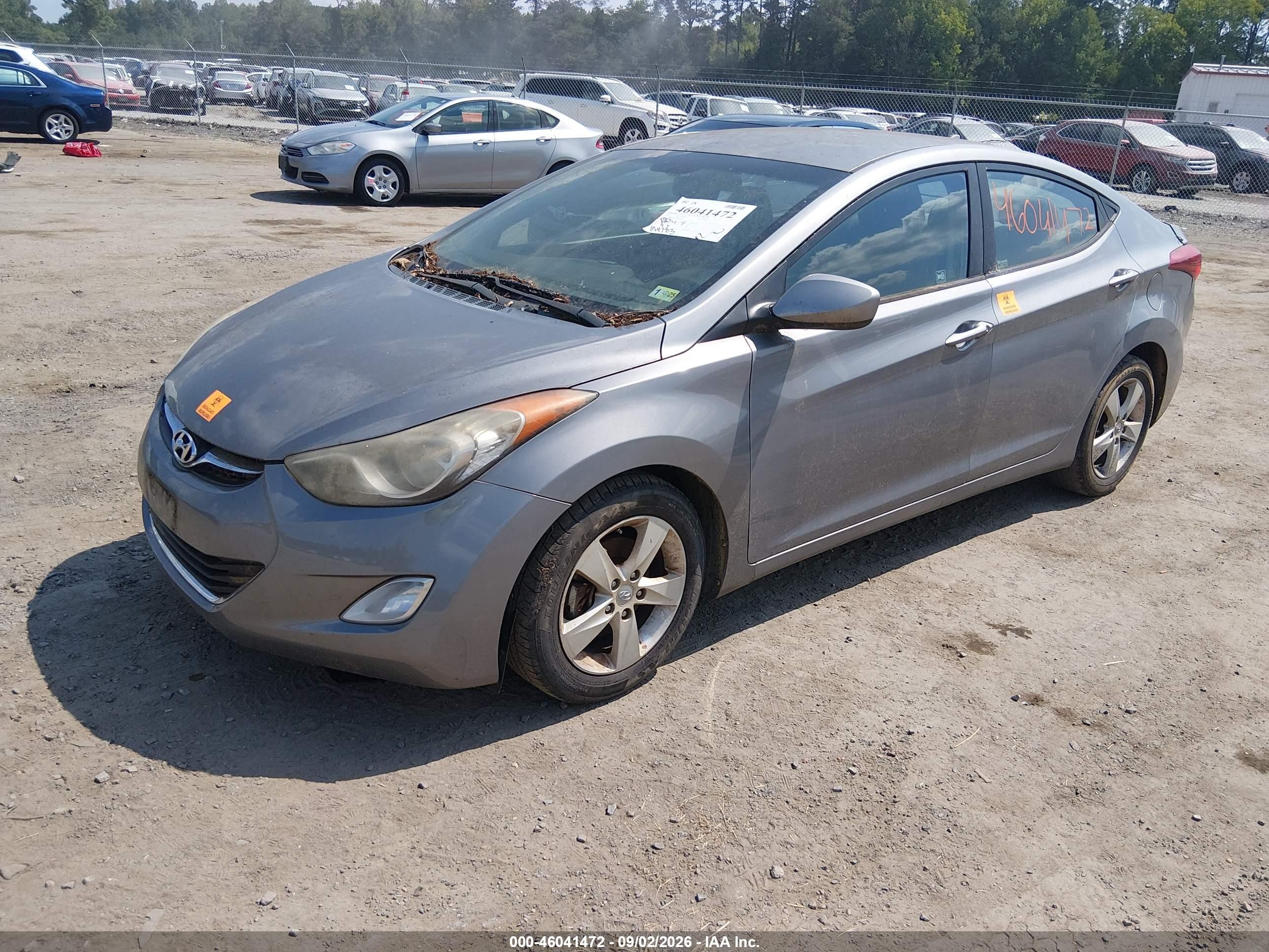 2013 Hyundai Elantra Gls Gray vin: KMHDH4AE6DU811419