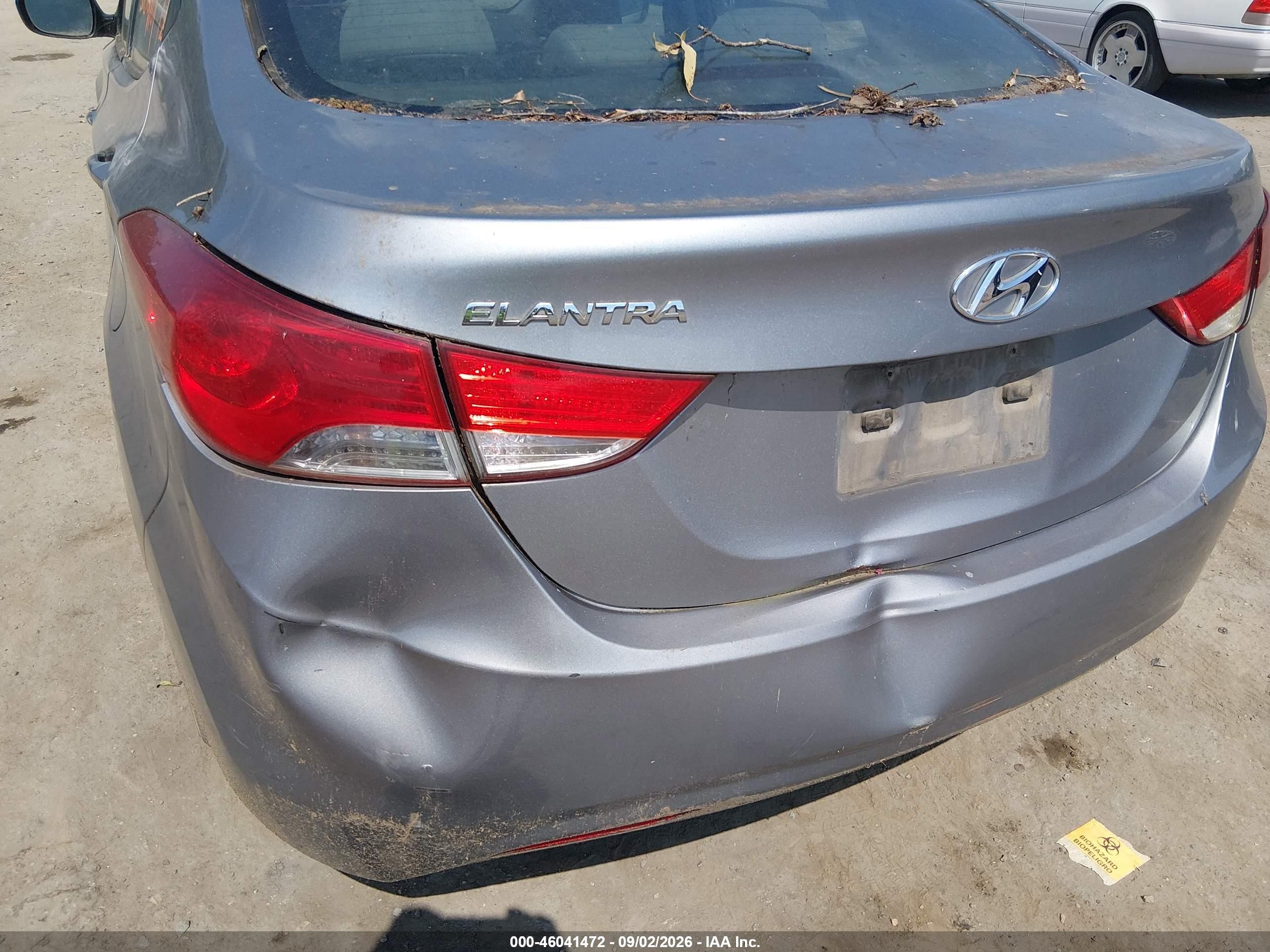 2013 Hyundai Elantra Gls Gray vin: KMHDH4AE6DU811419