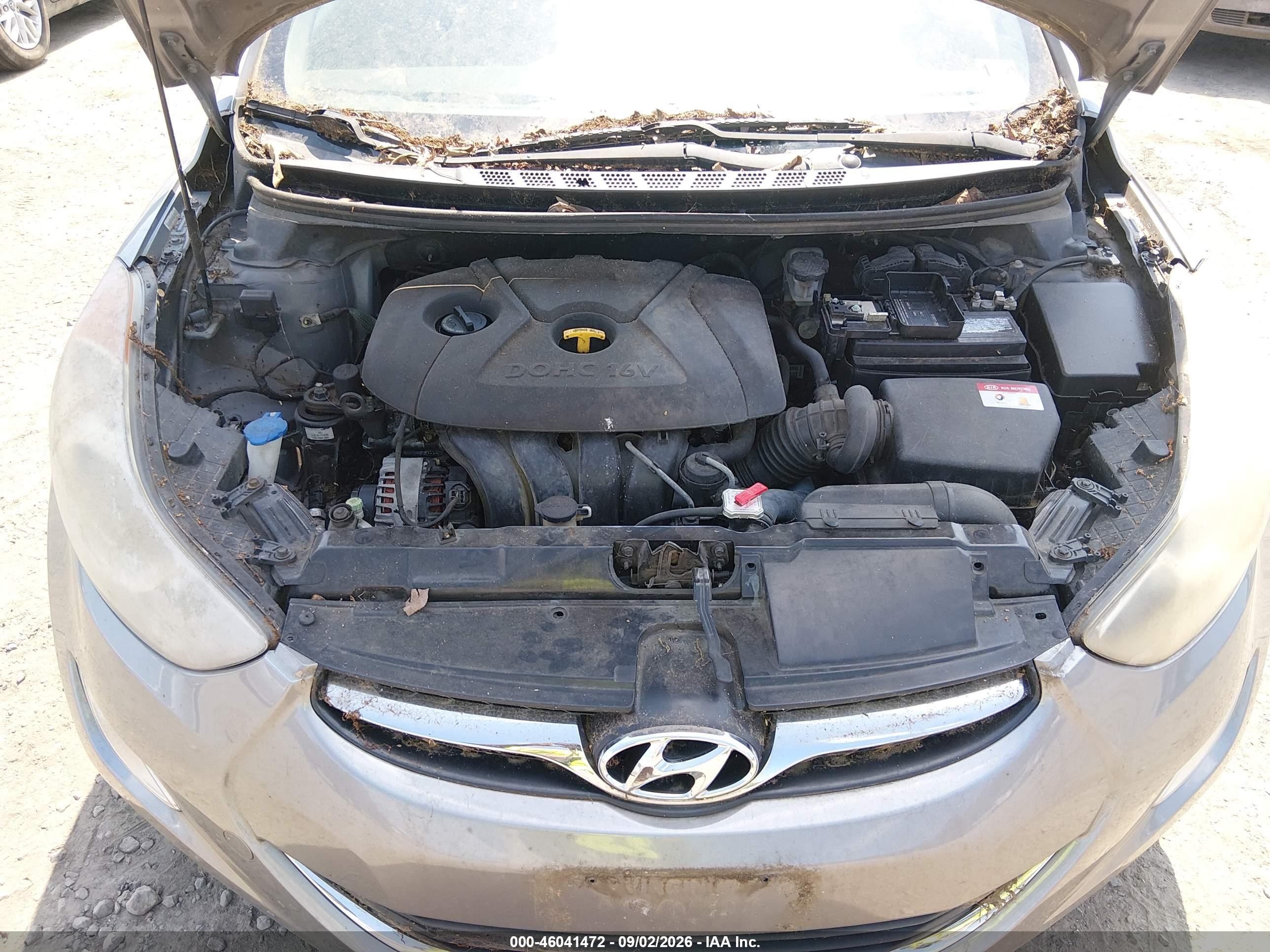 2013 Hyundai Elantra Gls Gray vin: KMHDH4AE6DU811419