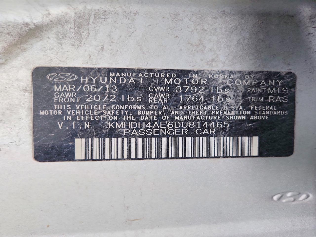 2013 Hyundai Elantra Gls Silver vin: KMHDH4AE6DU814465