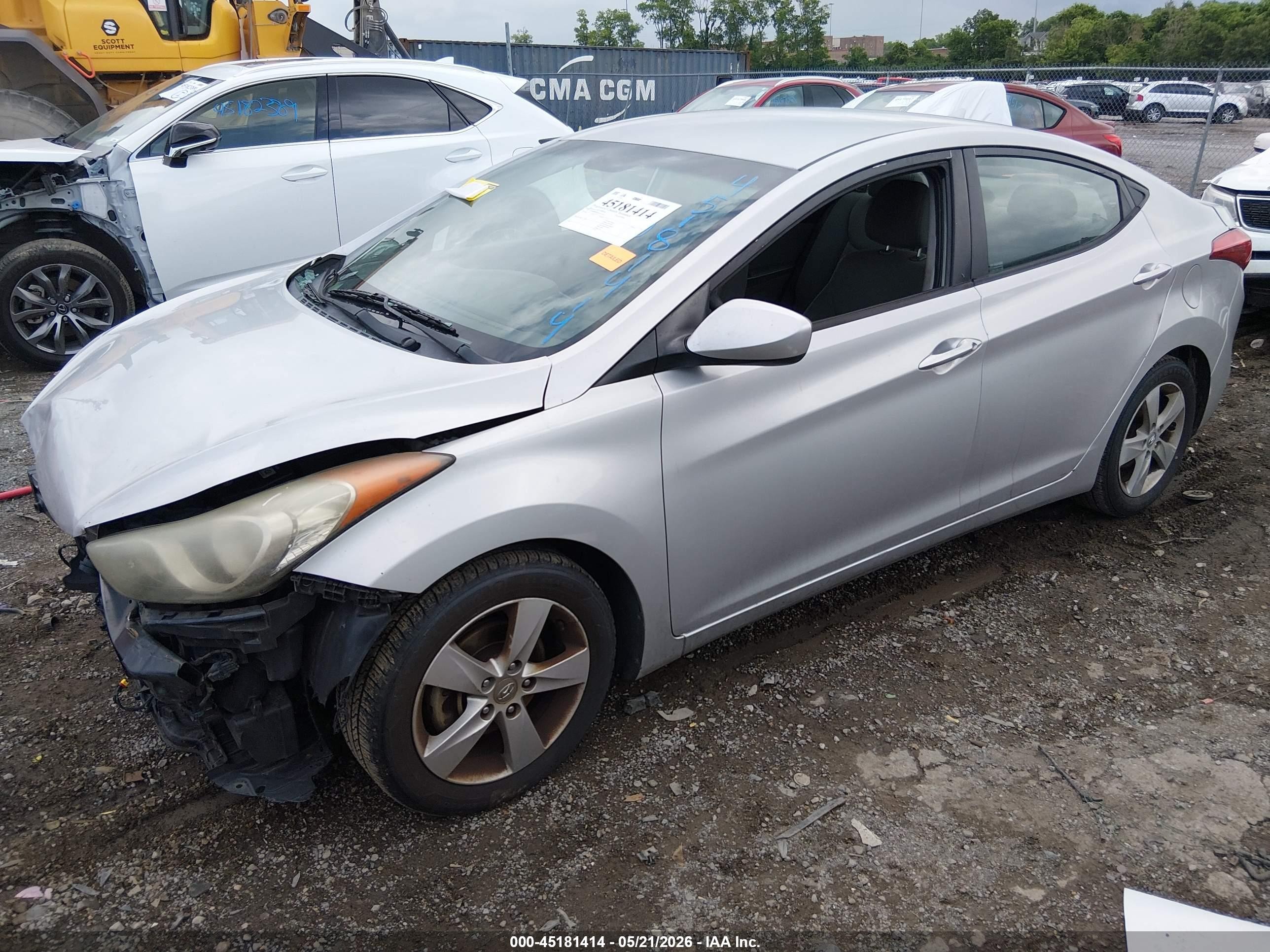 2013 Hyundai Elantra Gls Silver vin: KMHDH4AE6DU815518