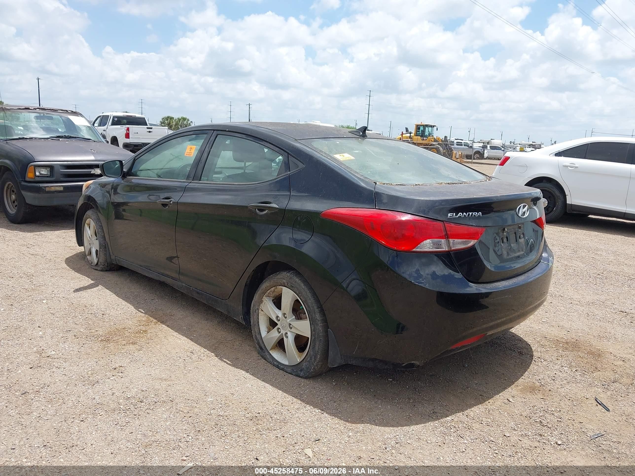 2013 Hyundai Elantra Gls Black vin: KMHDH4AE6DU913500