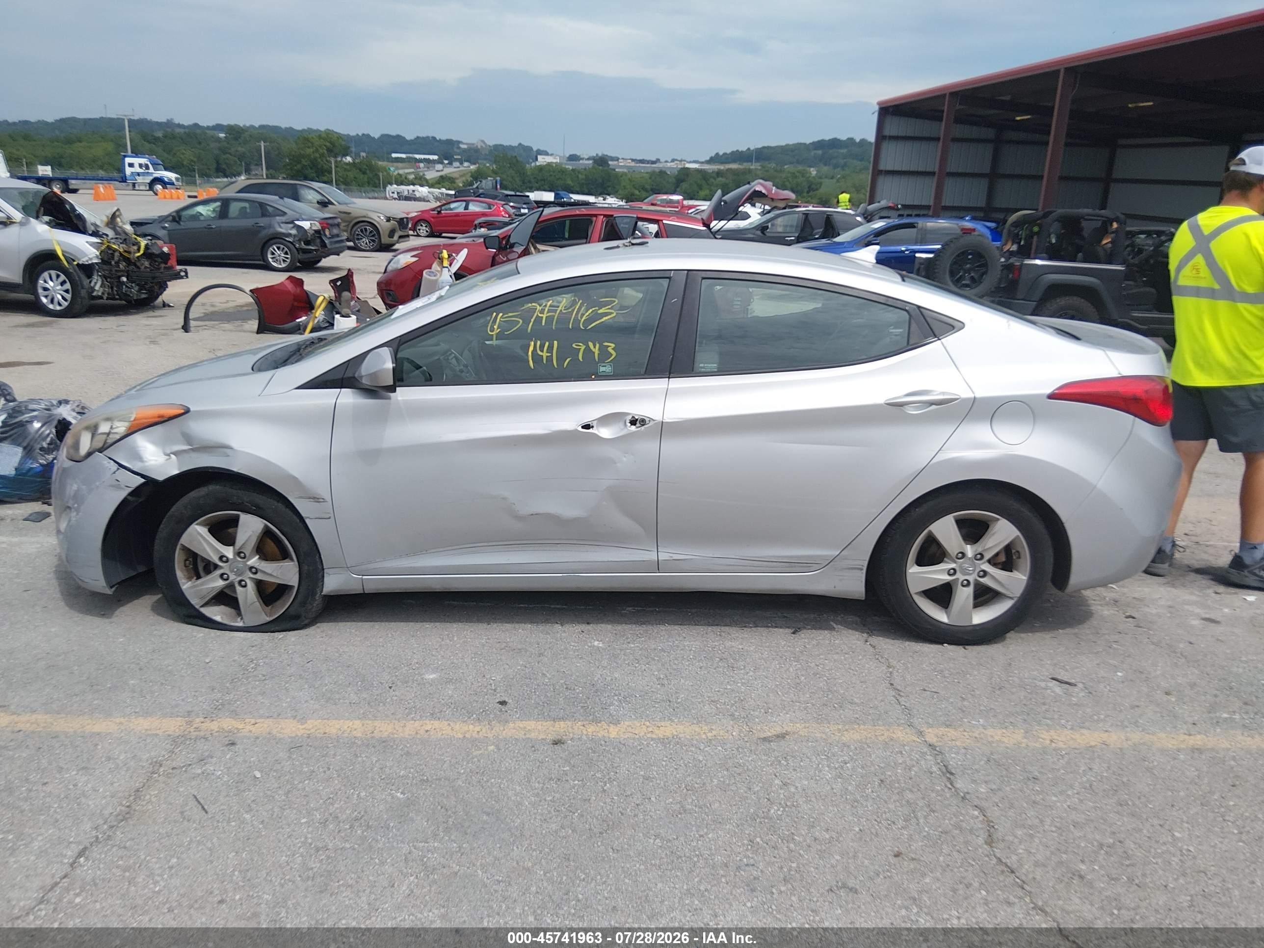 2013 Hyundai Elantra Gls Silver vin: KMHDH4AE6DU990920