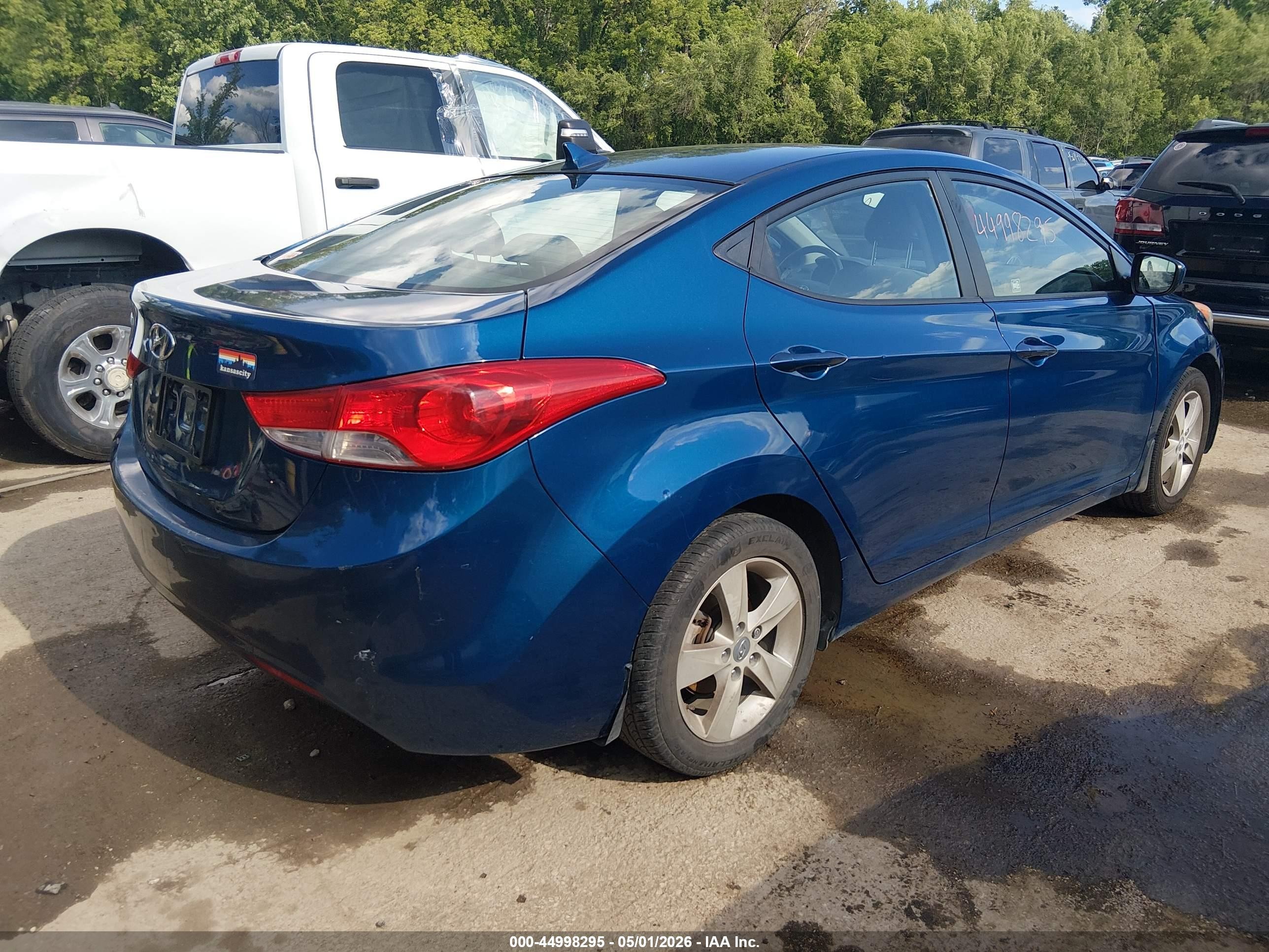 2013 Hyundai Elantra Gls Синий vin: KMHDH4AE6DU998032