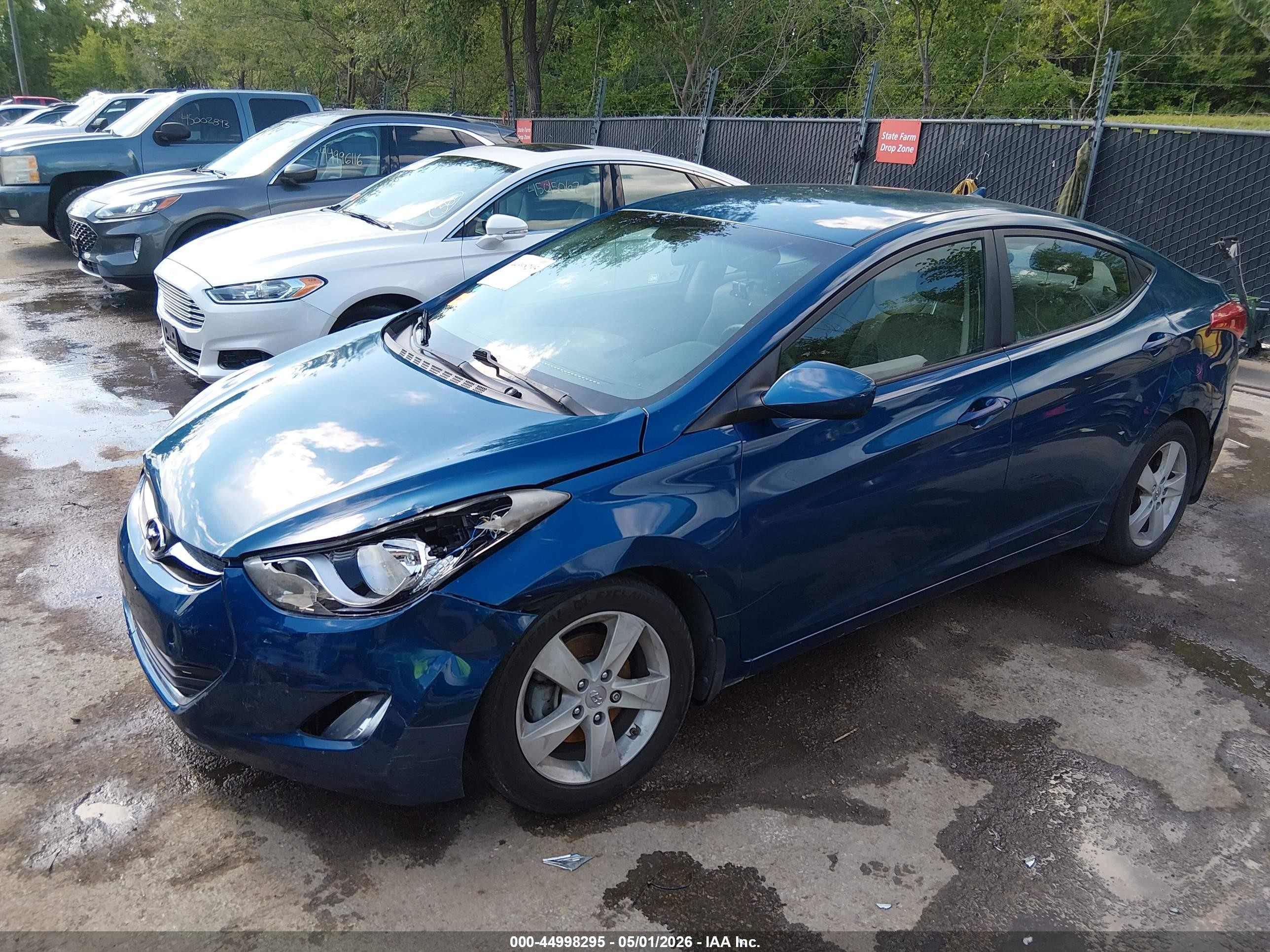 2013 Hyundai Elantra Gls Синий vin: KMHDH4AE6DU998032