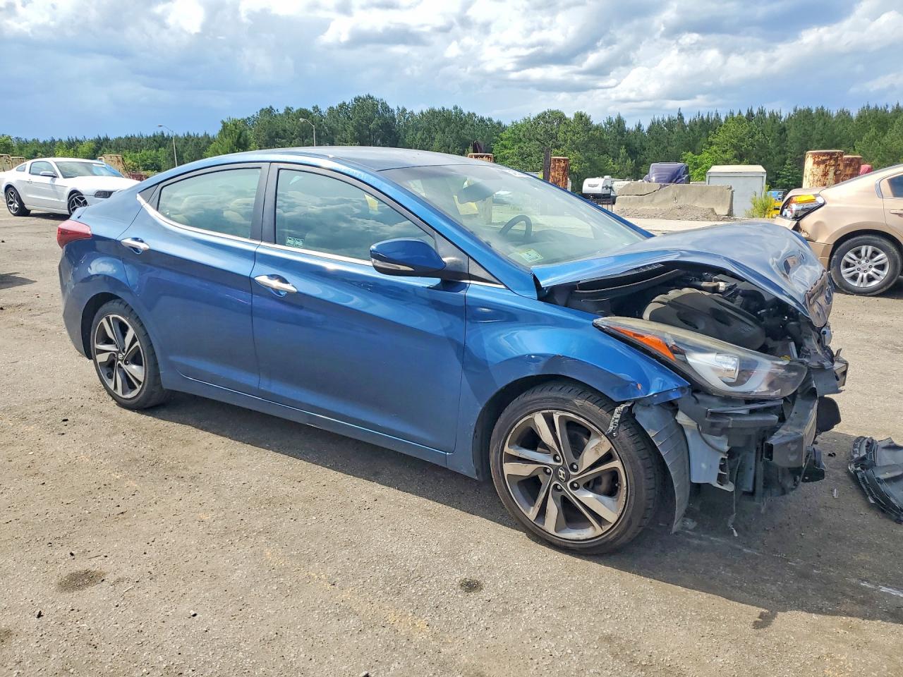 2014 Hyundai Elantra Limited Синий vin: KMHDH4AE6EU042549
