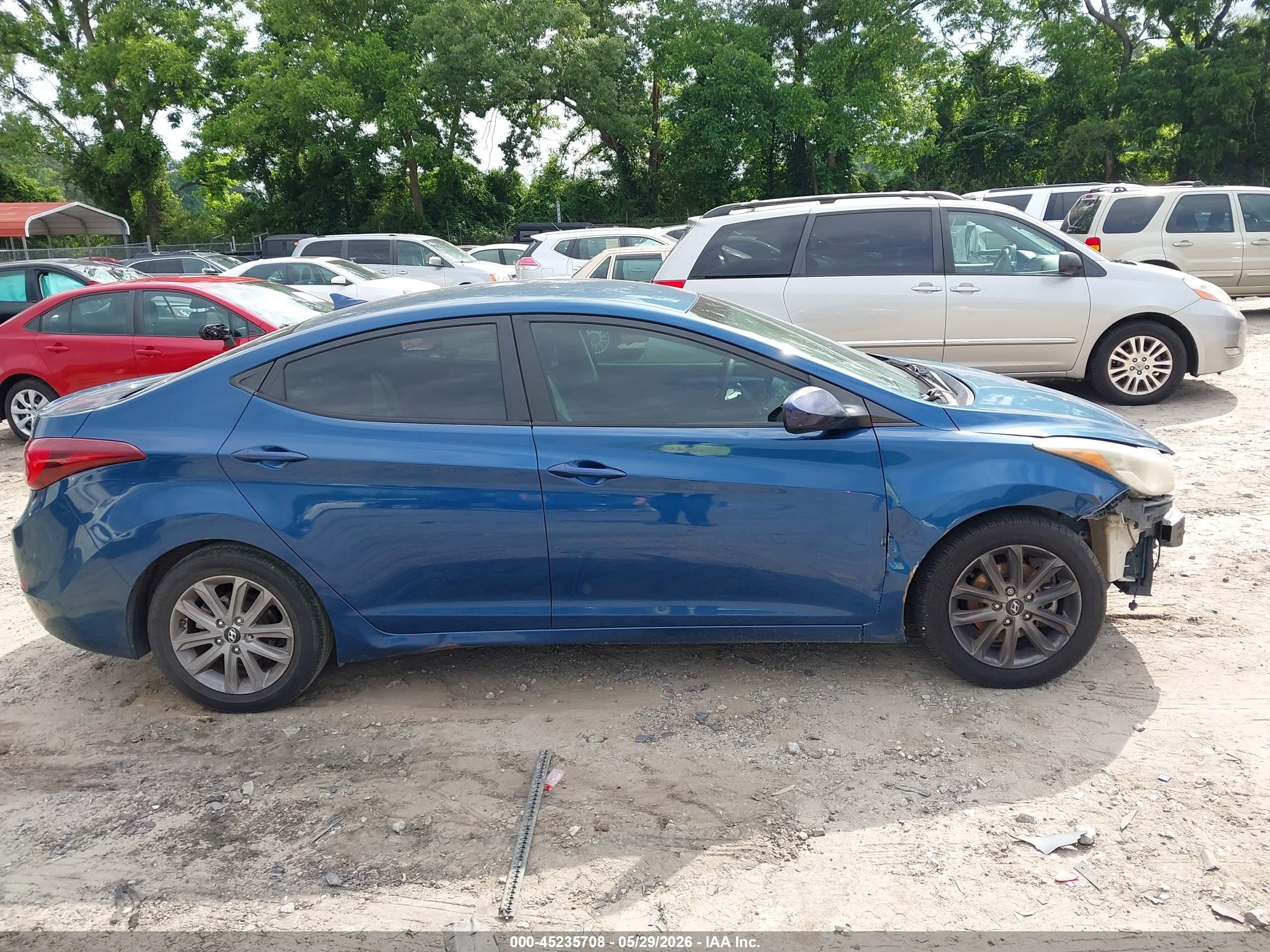 2014 Hyundai Elantra Se Blue vin: KMHDH4AE6EU083134