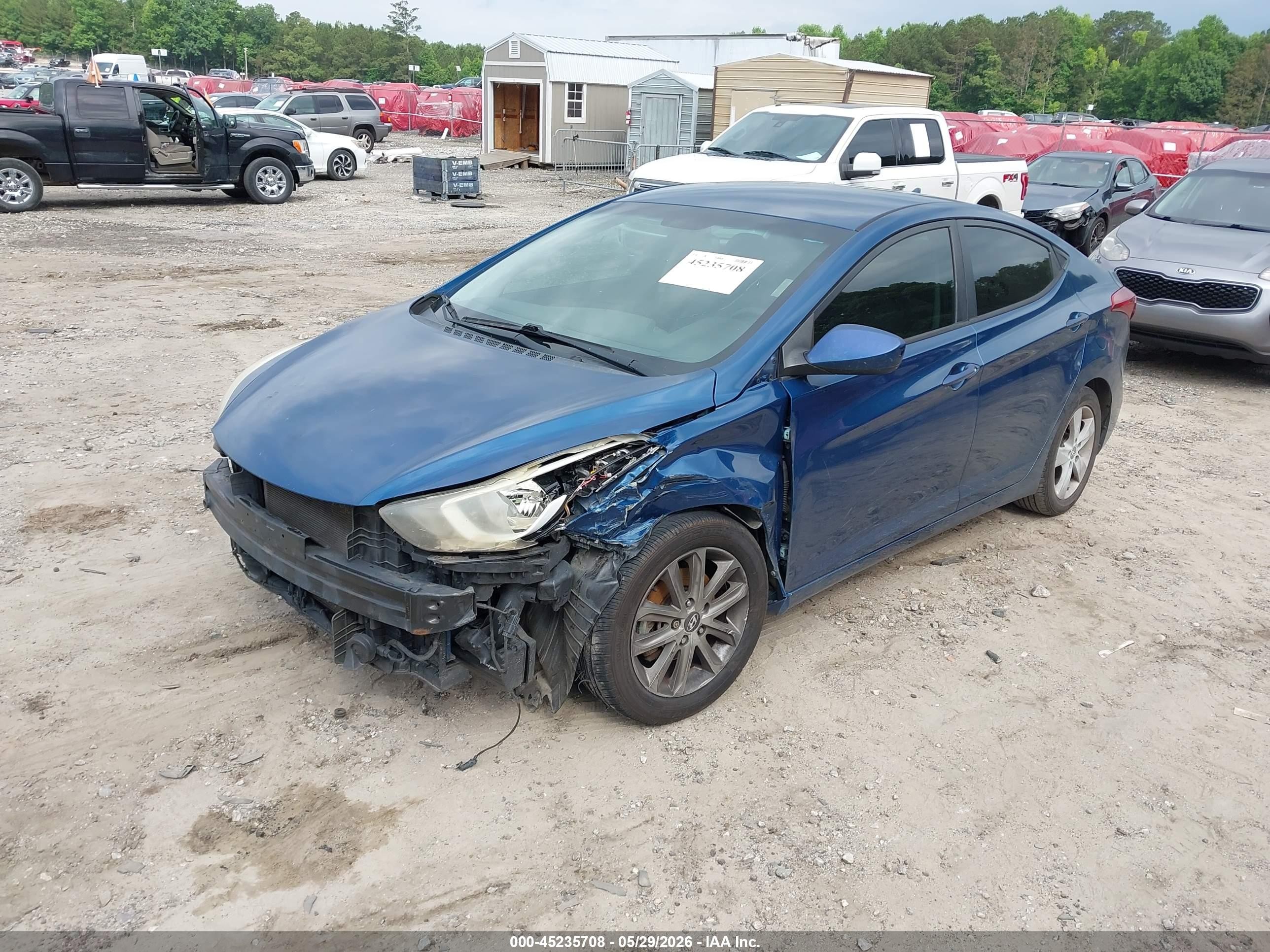 2014 Hyundai Elantra Se Blue vin: KMHDH4AE6EU083134