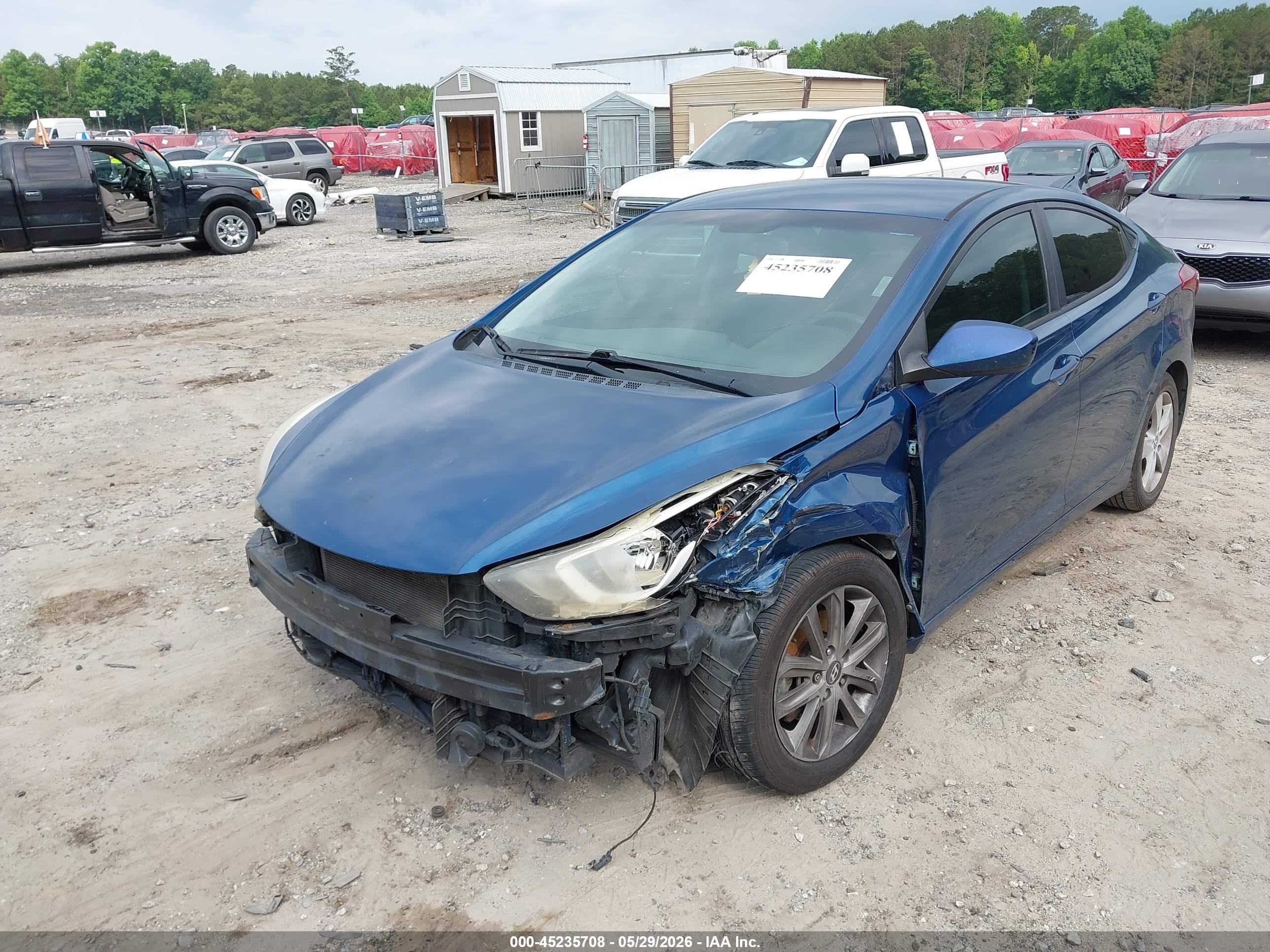 2014 Hyundai Elantra Se Blue vin: KMHDH4AE6EU083134