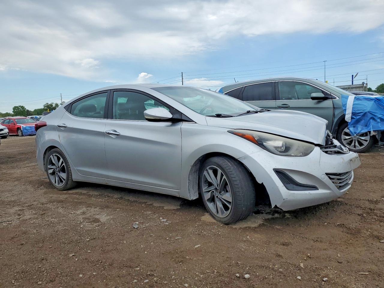 2014 Hyundai Elantra Gray vin: KMHDH4AE6EU088429