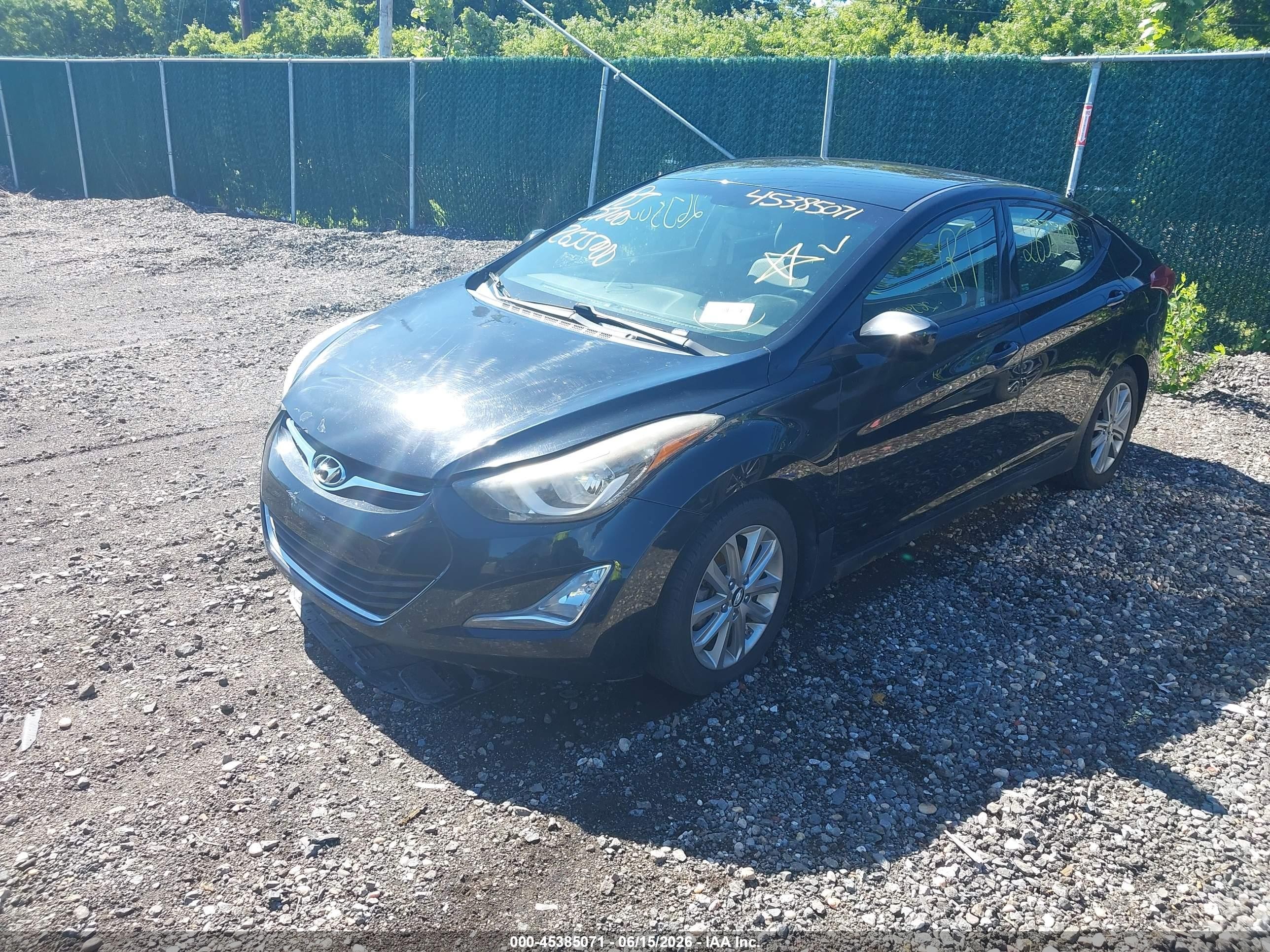 2014 Hyundai Elantra Se Black vin: KMHDH4AE6EU090648