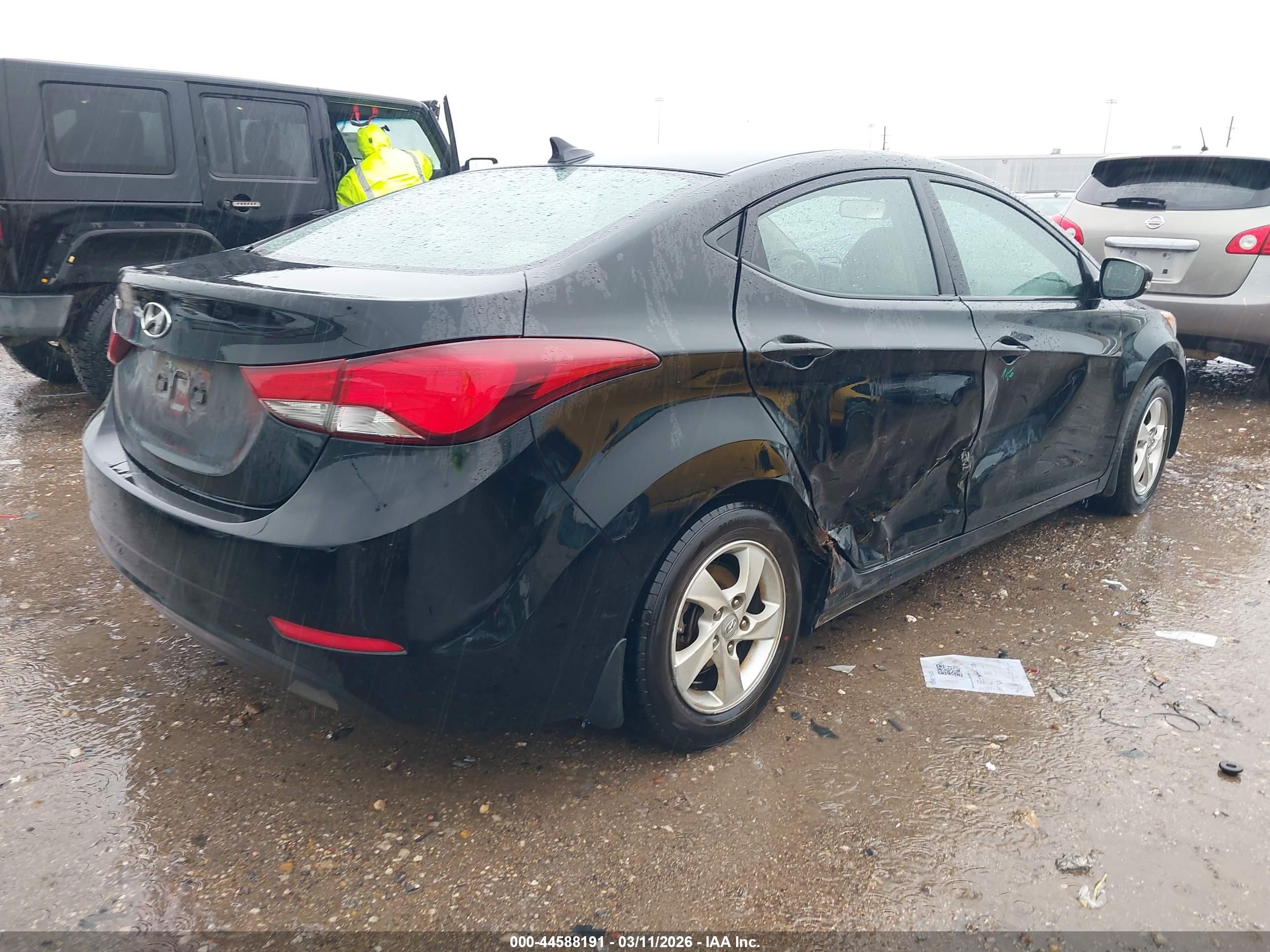 2014 Hyundai Elantra Se Black vin: KMHDH4AE6EU093680