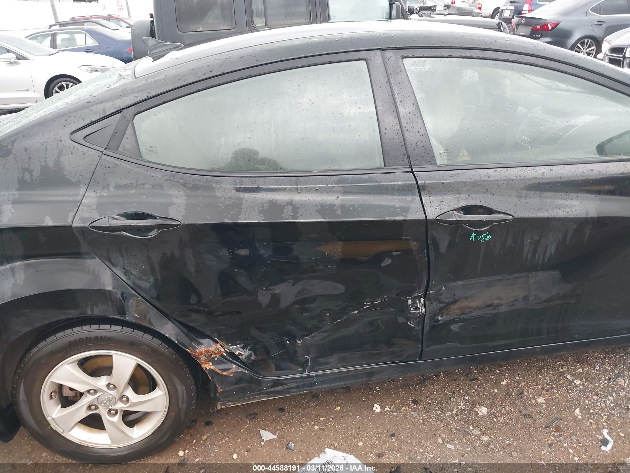 2014 Hyundai Elantra Se Black vin: KMHDH4AE6EU093680