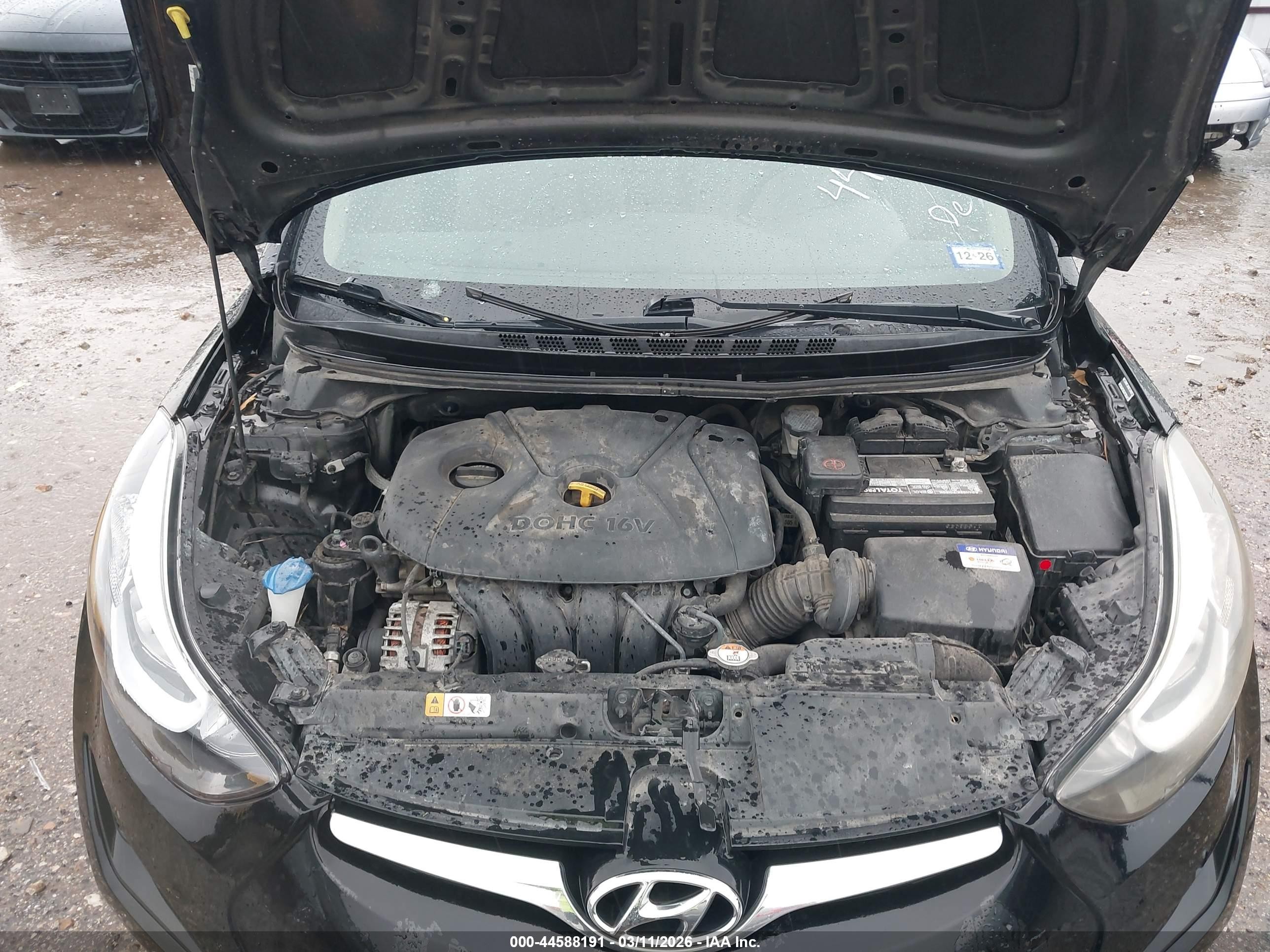 2014 Hyundai Elantra Se Black vin: KMHDH4AE6EU093680
