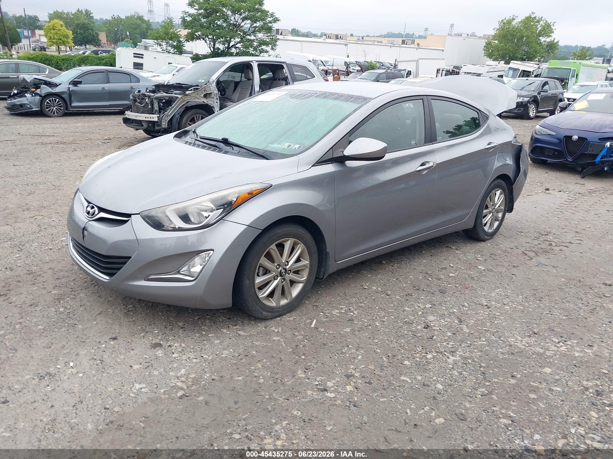 2014 Hyundai Elantra Se Gray vin: KMHDH4AE6EU118660