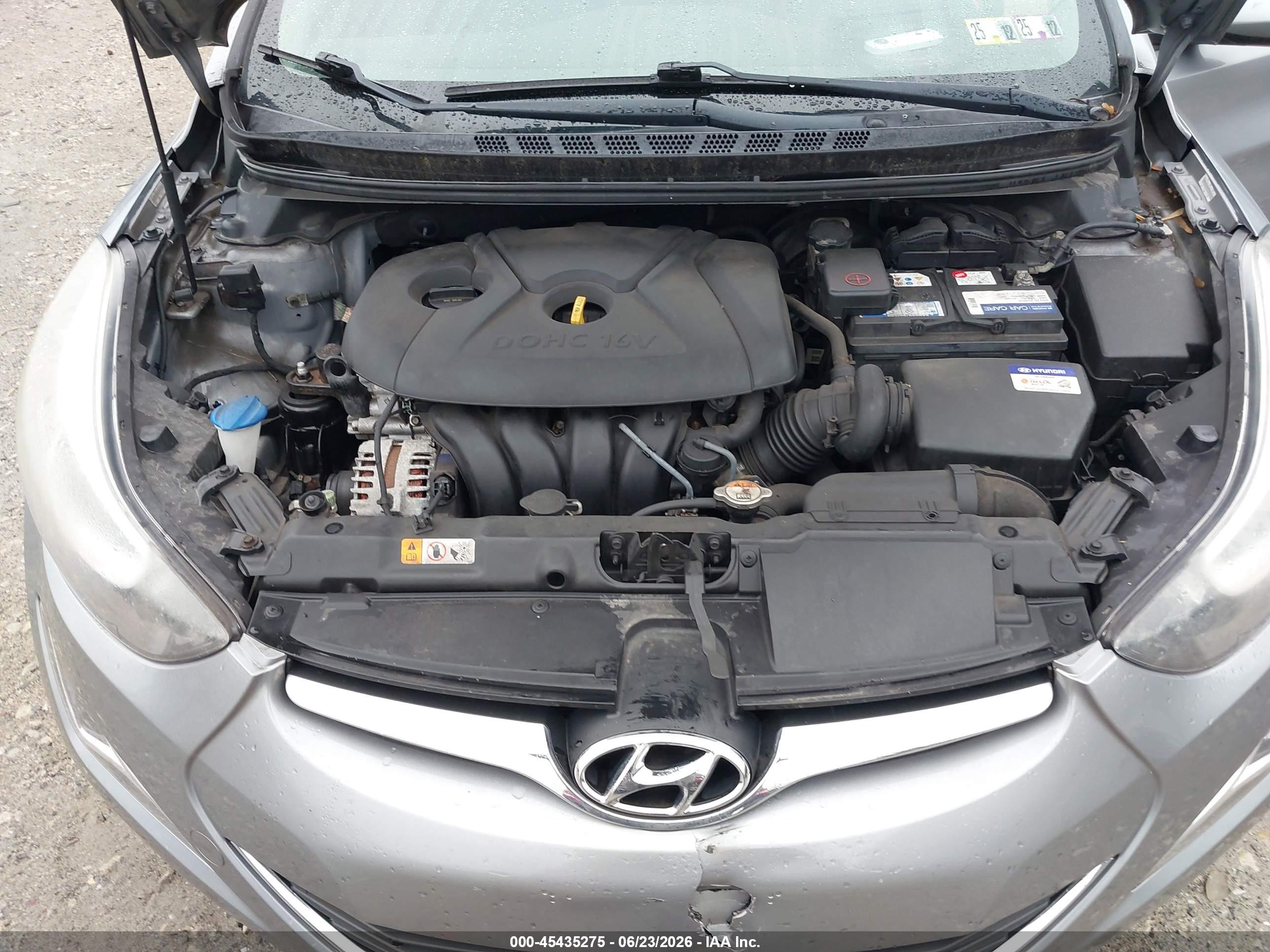 2014 Hyundai Elantra Se Gray vin: KMHDH4AE6EU118660