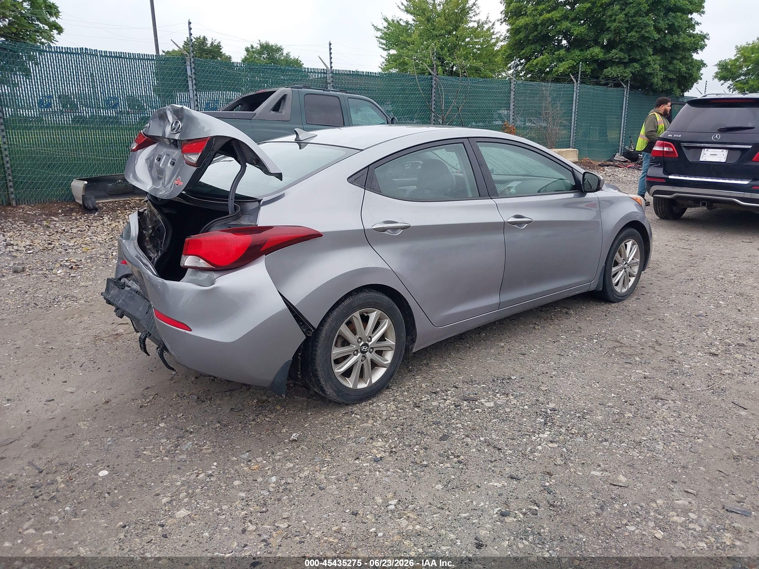 2014 Hyundai Elantra Se Gray vin: KMHDH4AE6EU118660