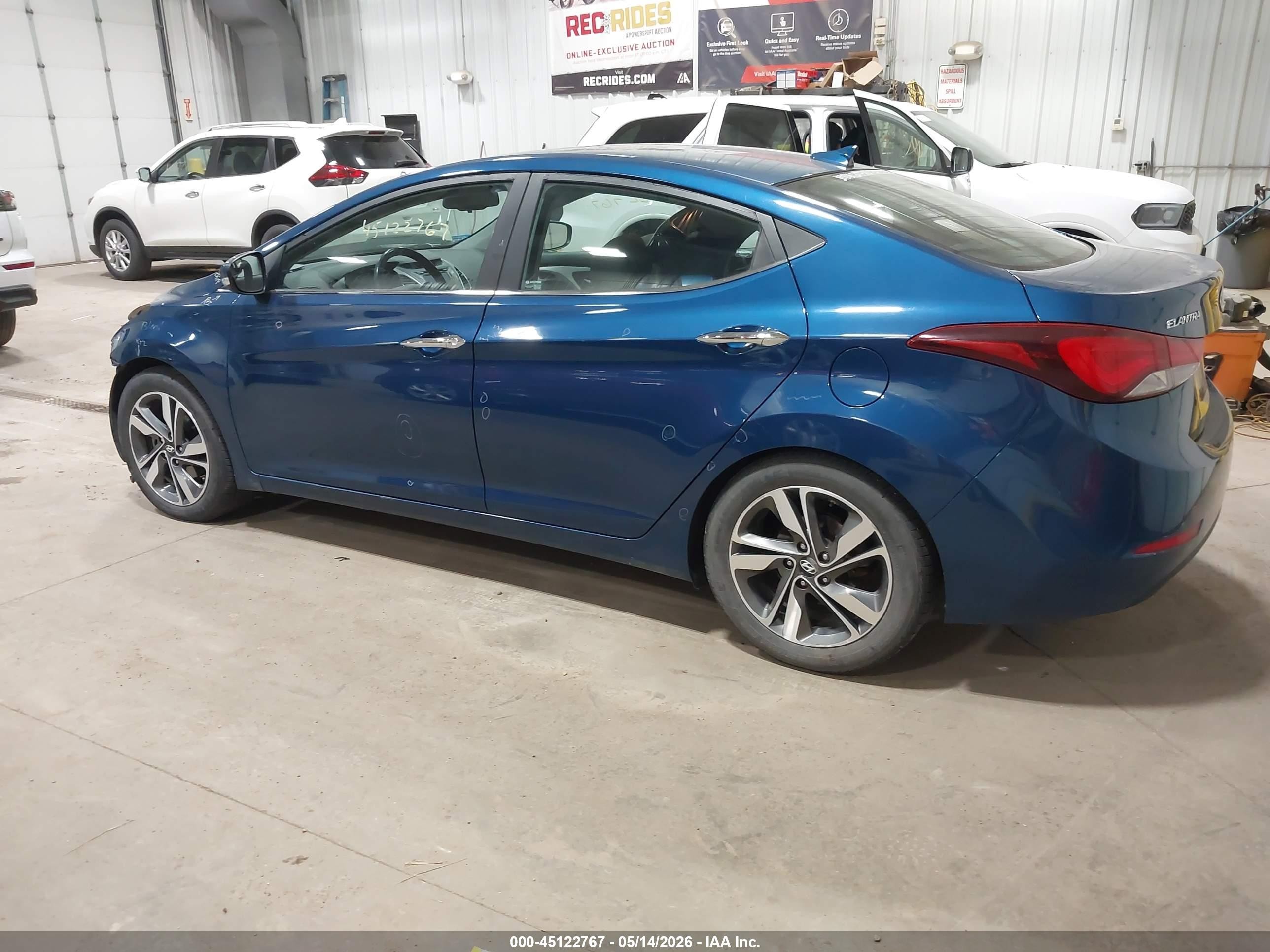2014 Hyundai Elantra Limited Blue vin: KMHDH4AE6EU129111