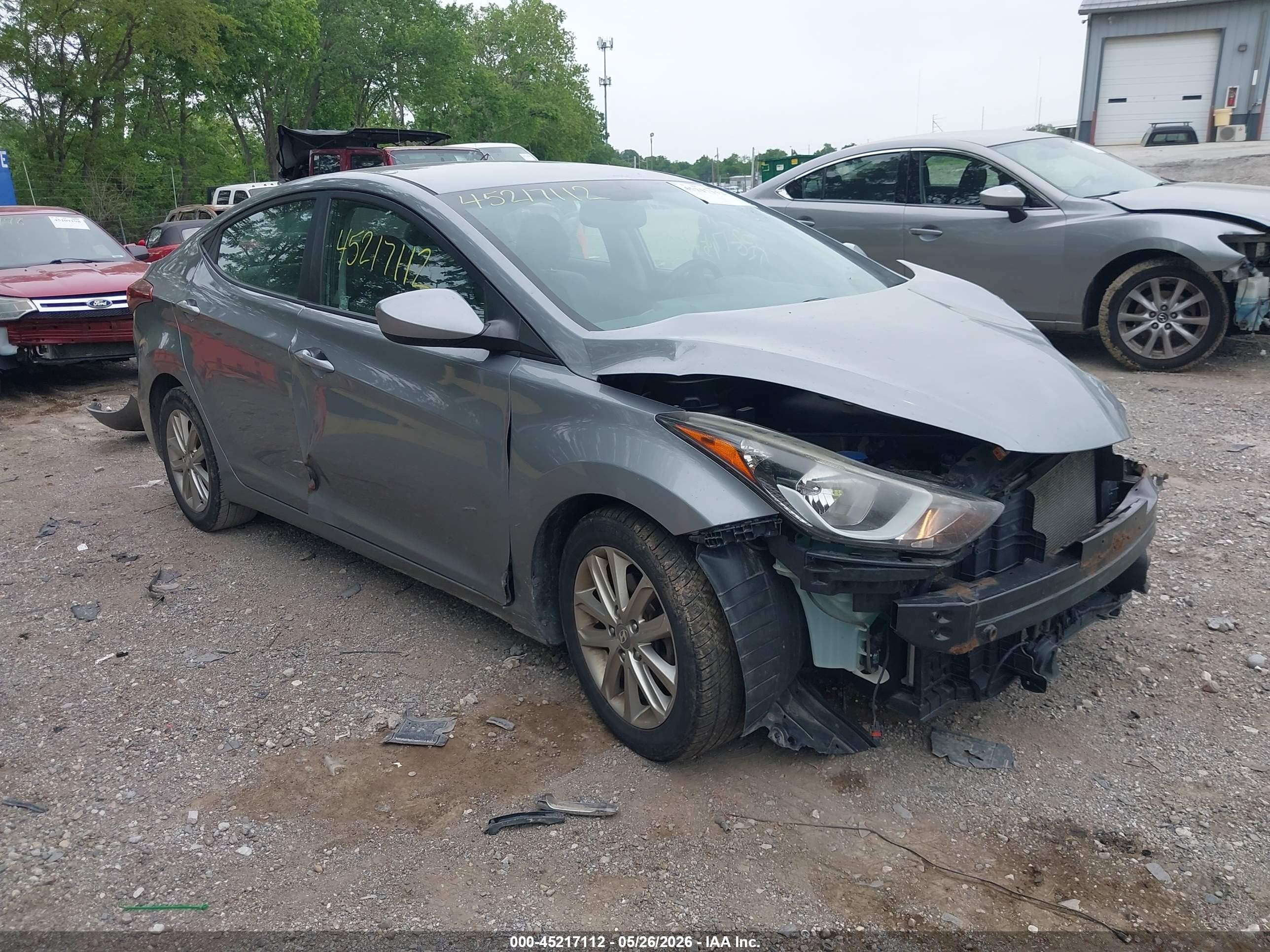 2014 Hyundai Elantra Se Gray vin: KMHDH4AE6EU154400