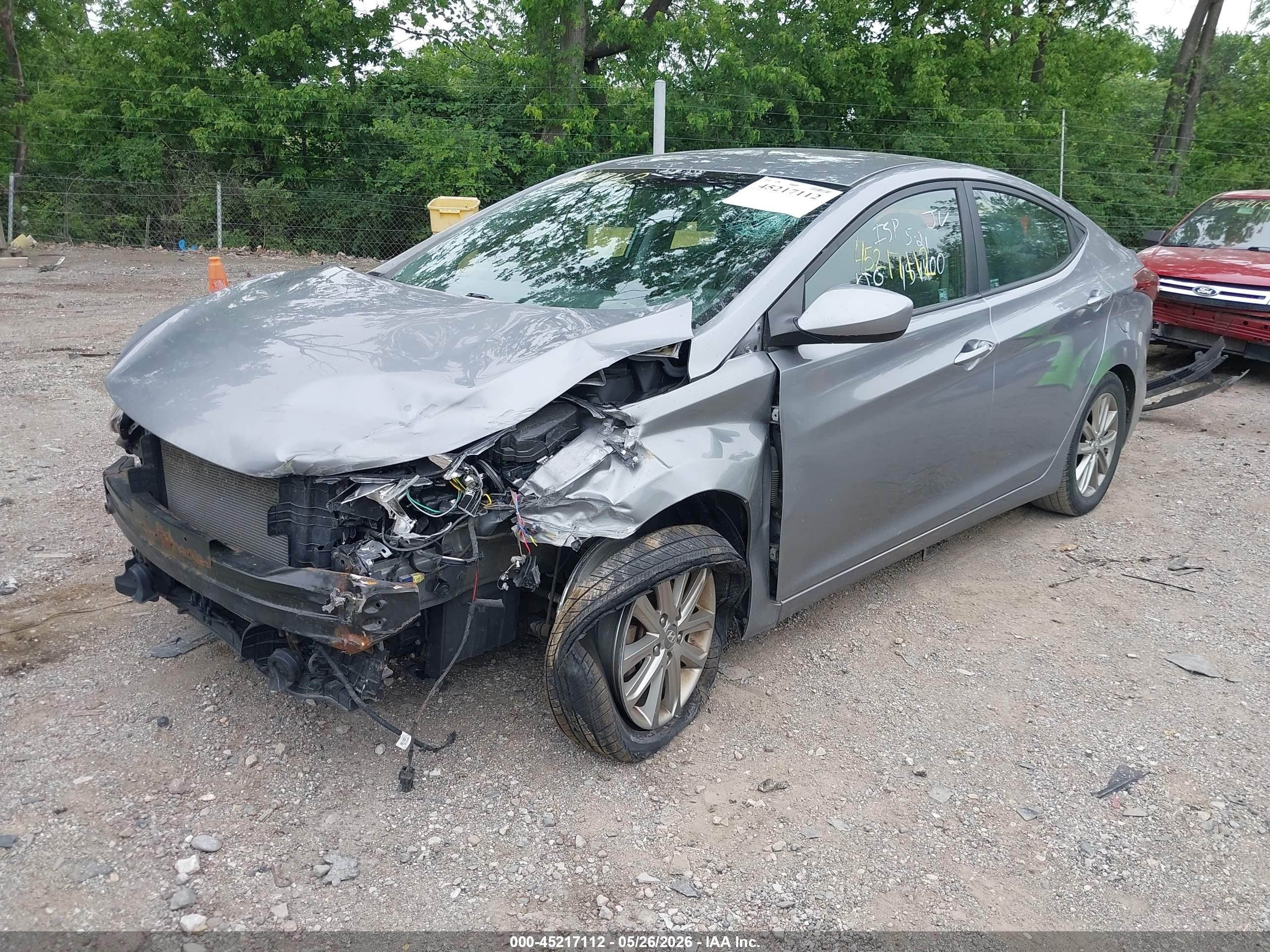 2014 Hyundai Elantra Se Gray vin: KMHDH4AE6EU154400