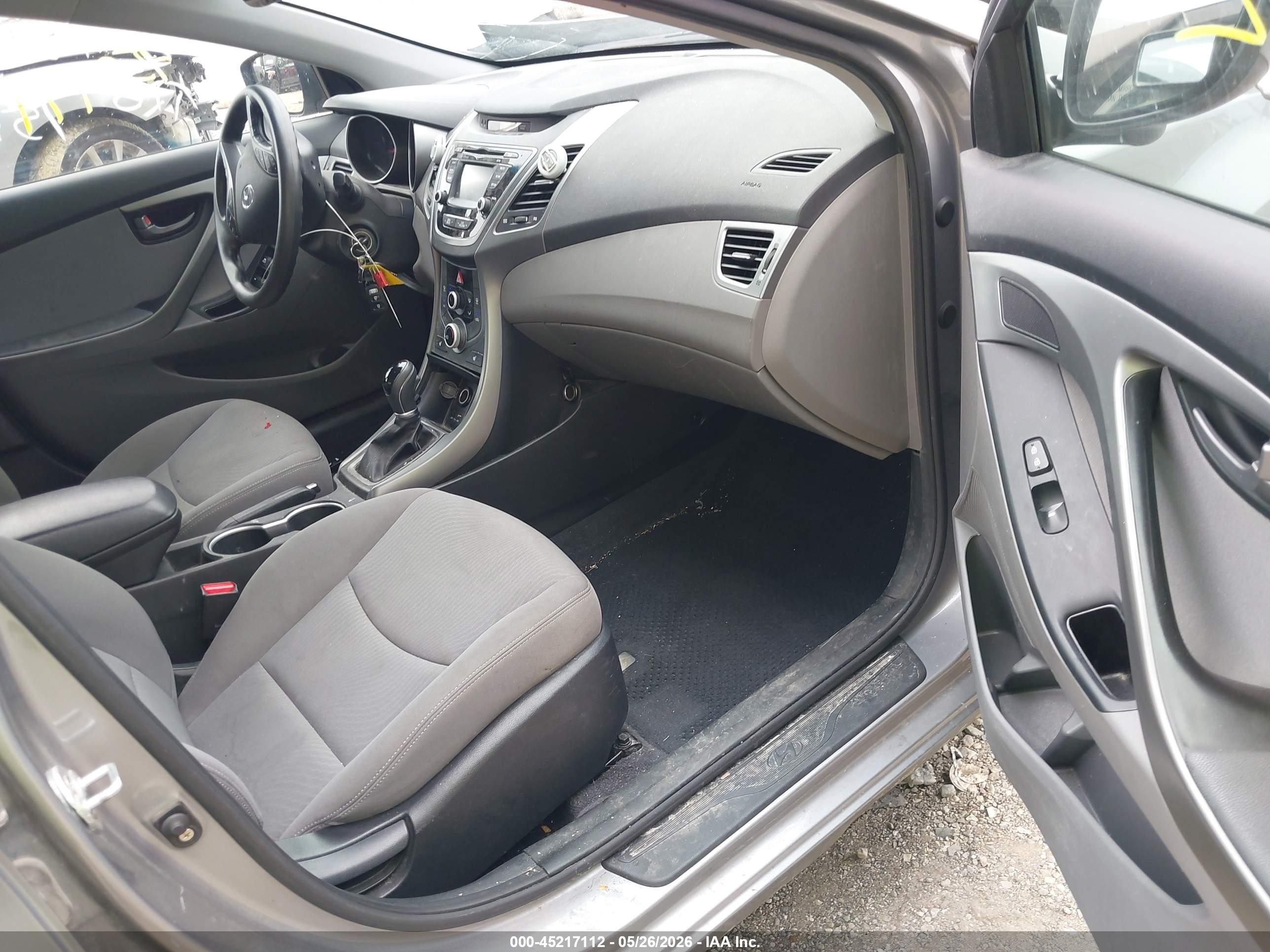 2014 Hyundai Elantra Se Gray vin: KMHDH4AE6EU154400