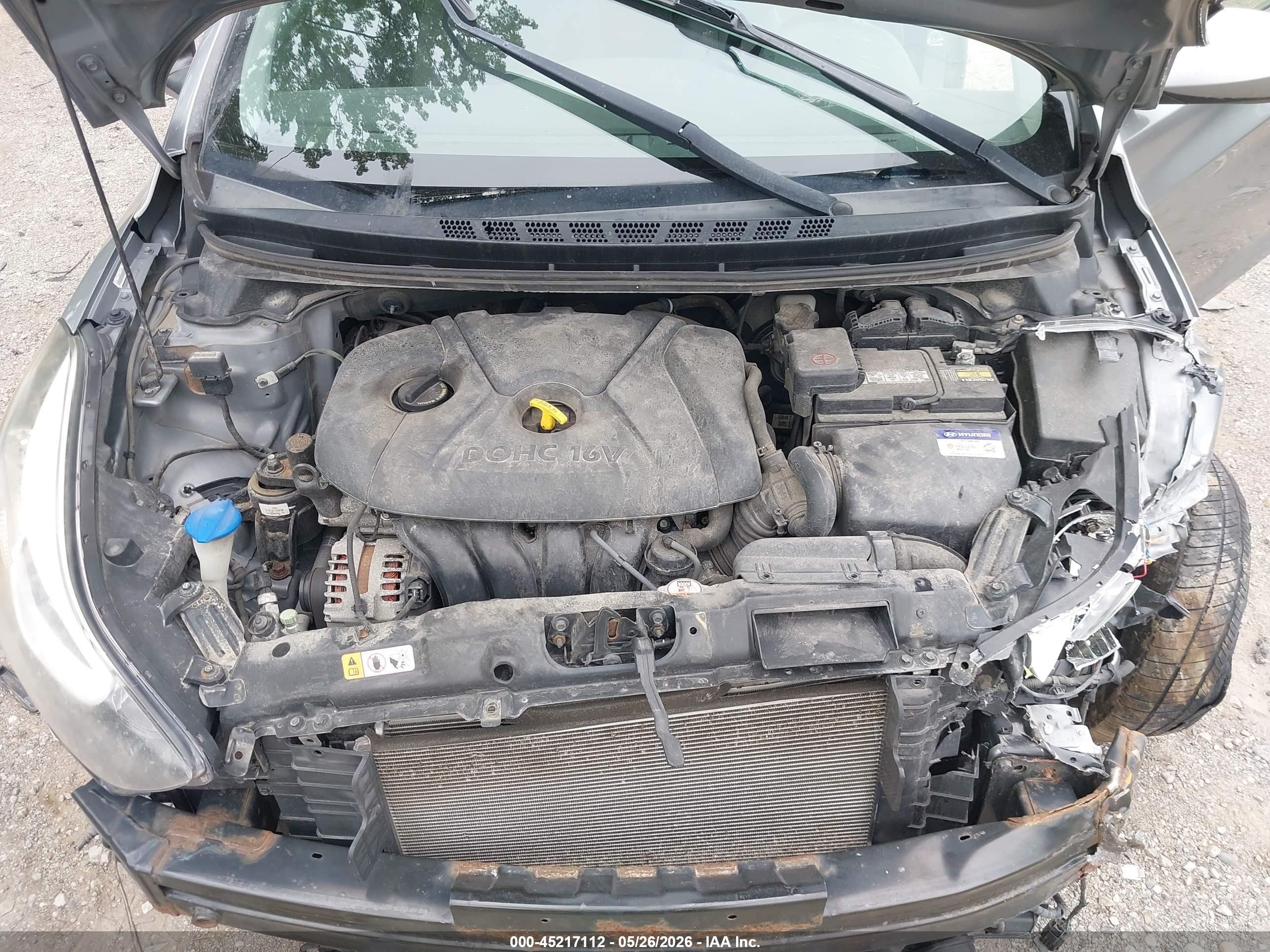 2014 Hyundai Elantra Se Gray vin: KMHDH4AE6EU154400
