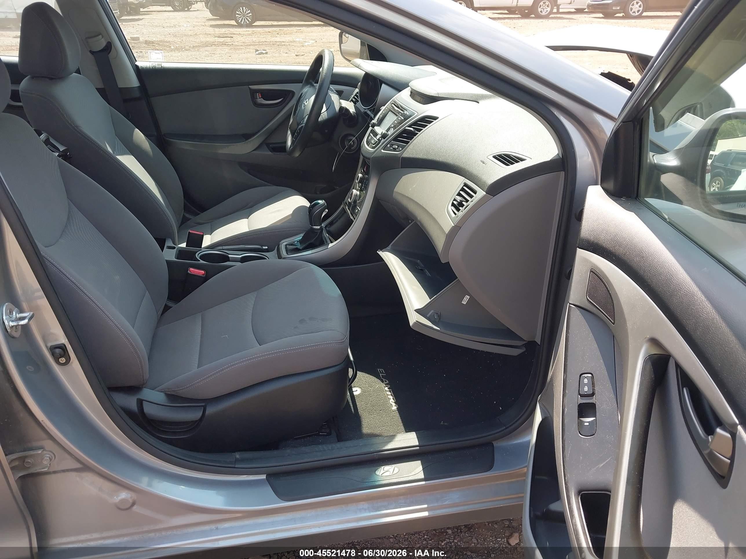2014 Hyundai Elantra Se Gray vin: KMHDH4AE6EU165462