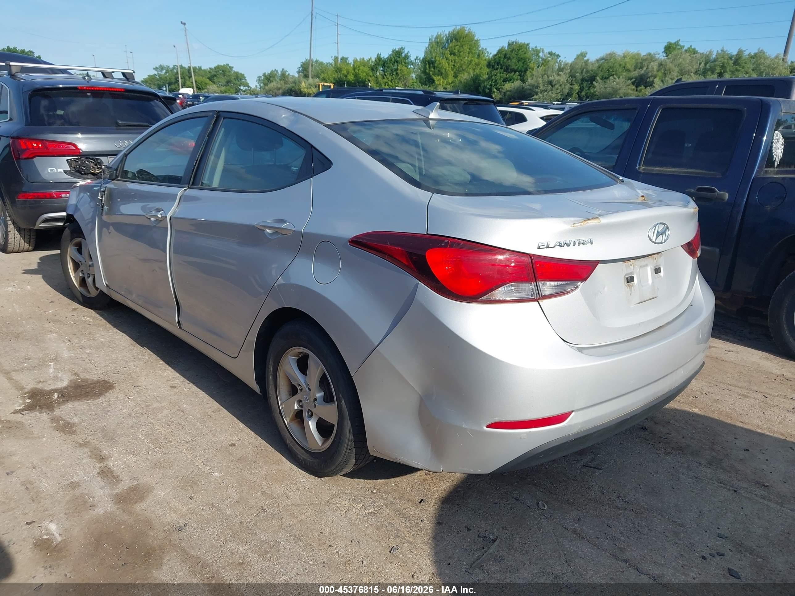 2014 Hyundai Elantra Se Silver vin: KMHDH4AE6EU176624