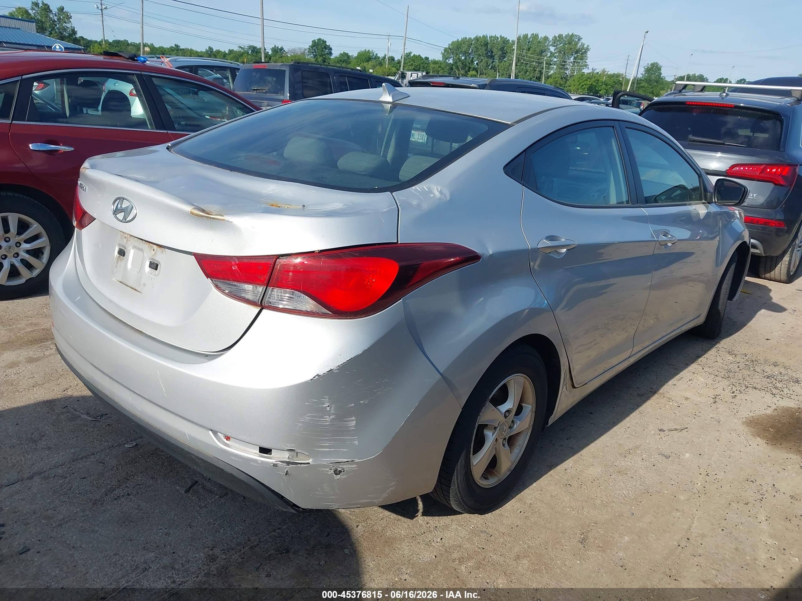 2014 Hyundai Elantra Se Silver vin: KMHDH4AE6EU176624