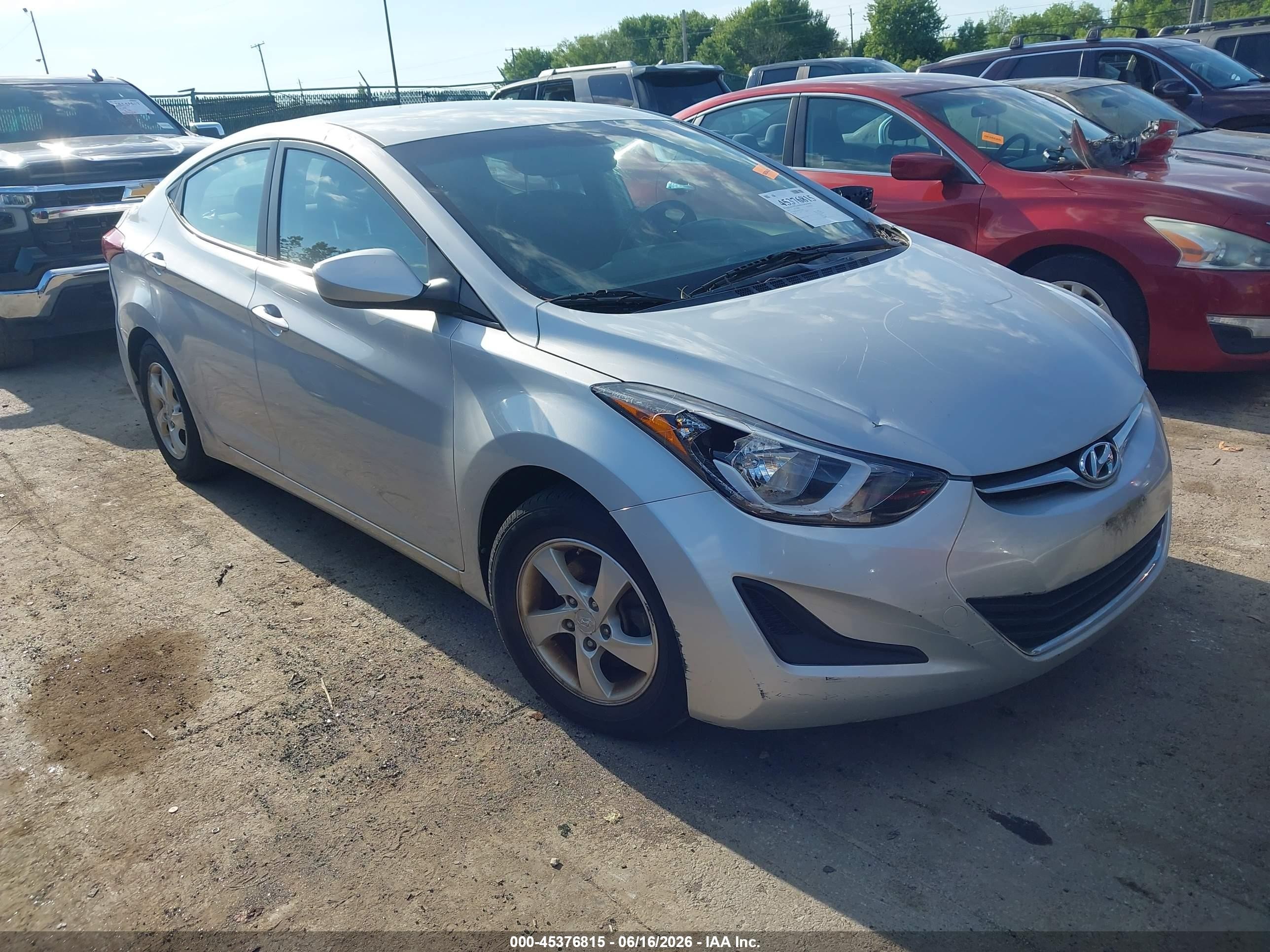 2014 Hyundai Elantra Se Silver vin: KMHDH4AE6EU176624