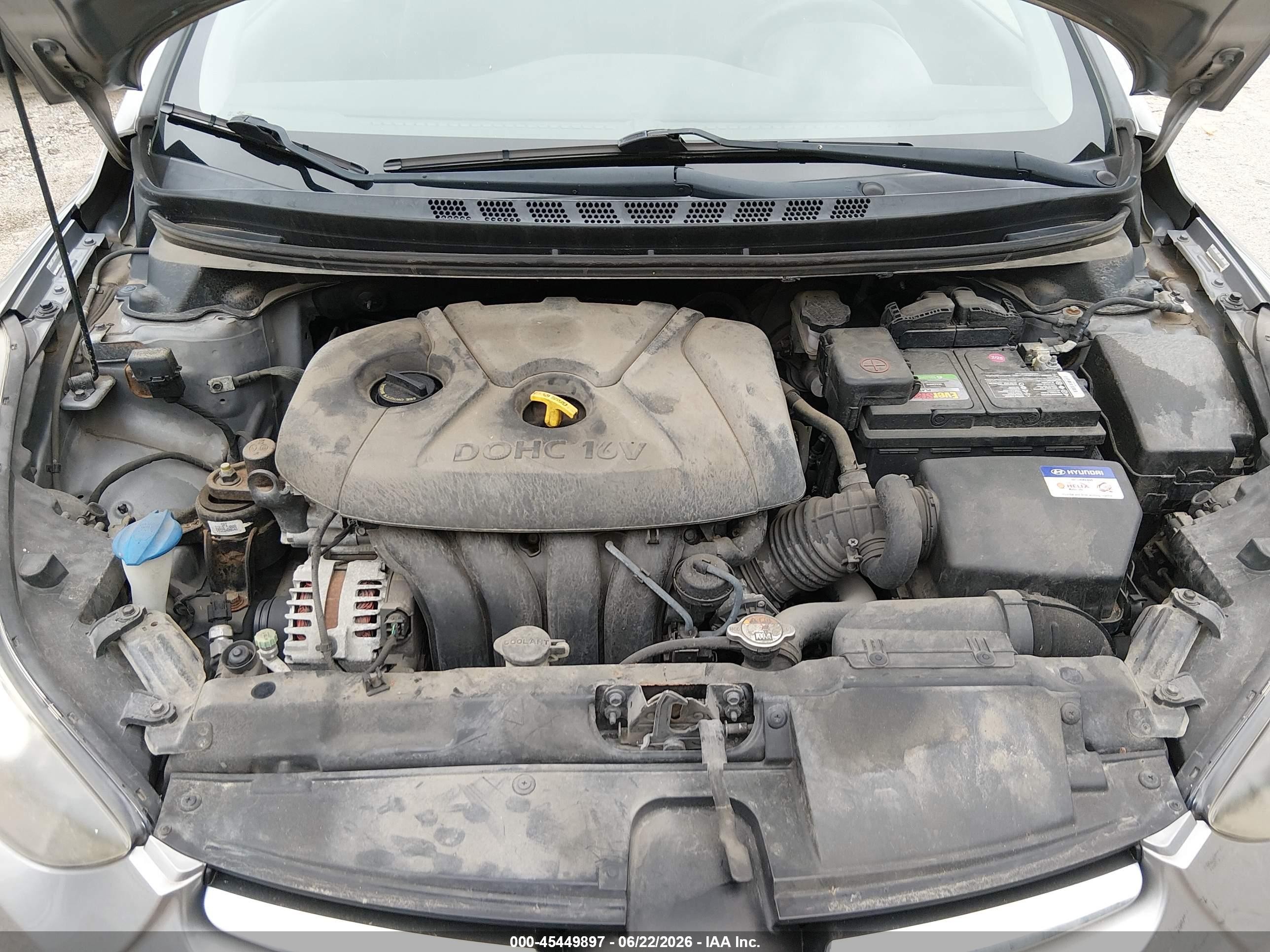 2014 Hyundai Elantra Se Silver vin: KMHDH4AE6EU206656