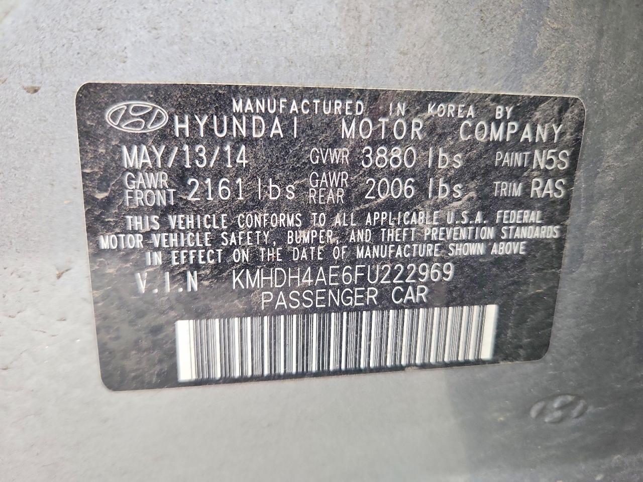 2015 Hyundai Elantra Limited Silver vin: KMHDH4AE6FU222969