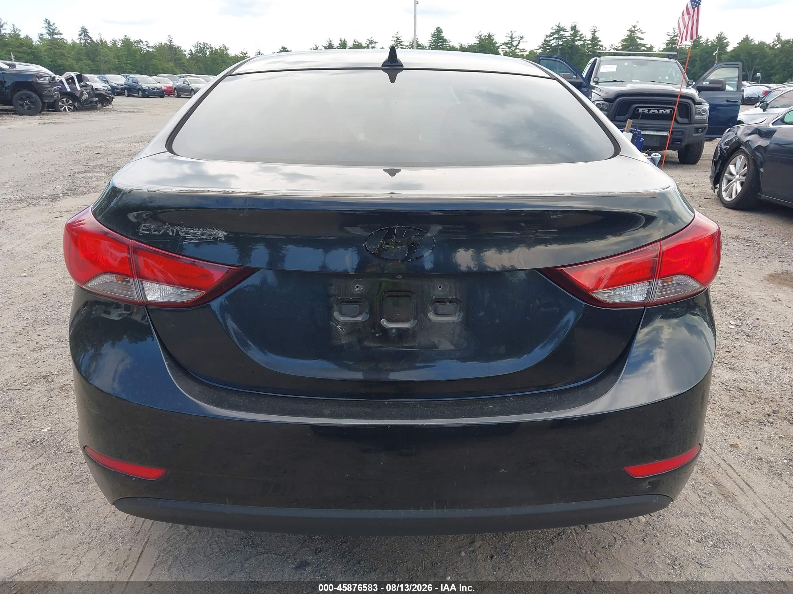 2015 Hyundai Elantra Se Black vin: KMHDH4AE6FU236256