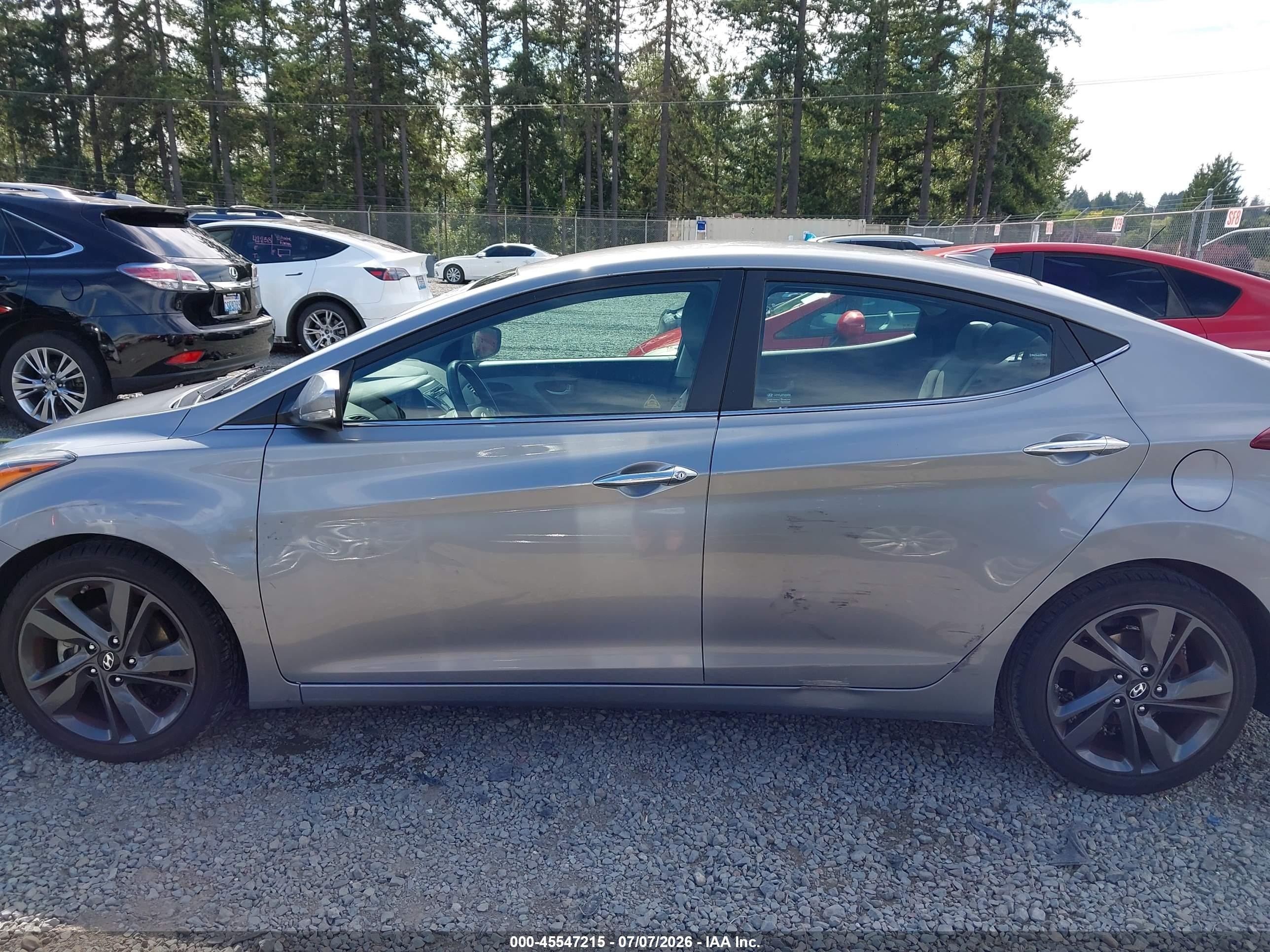 2015 Hyundai Elantra Limited Серебряный vin: KMHDH4AE6FU258063