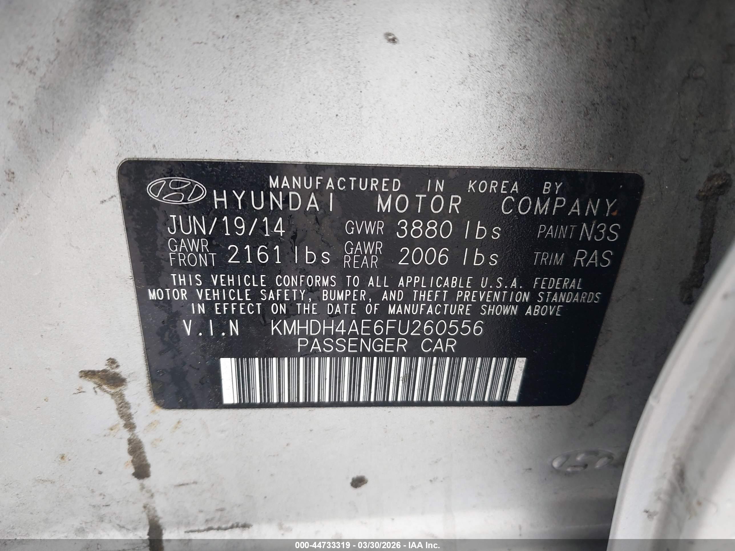 2015 Hyundai Elantra Se Серебряный vin: KMHDH4AE6FU260556