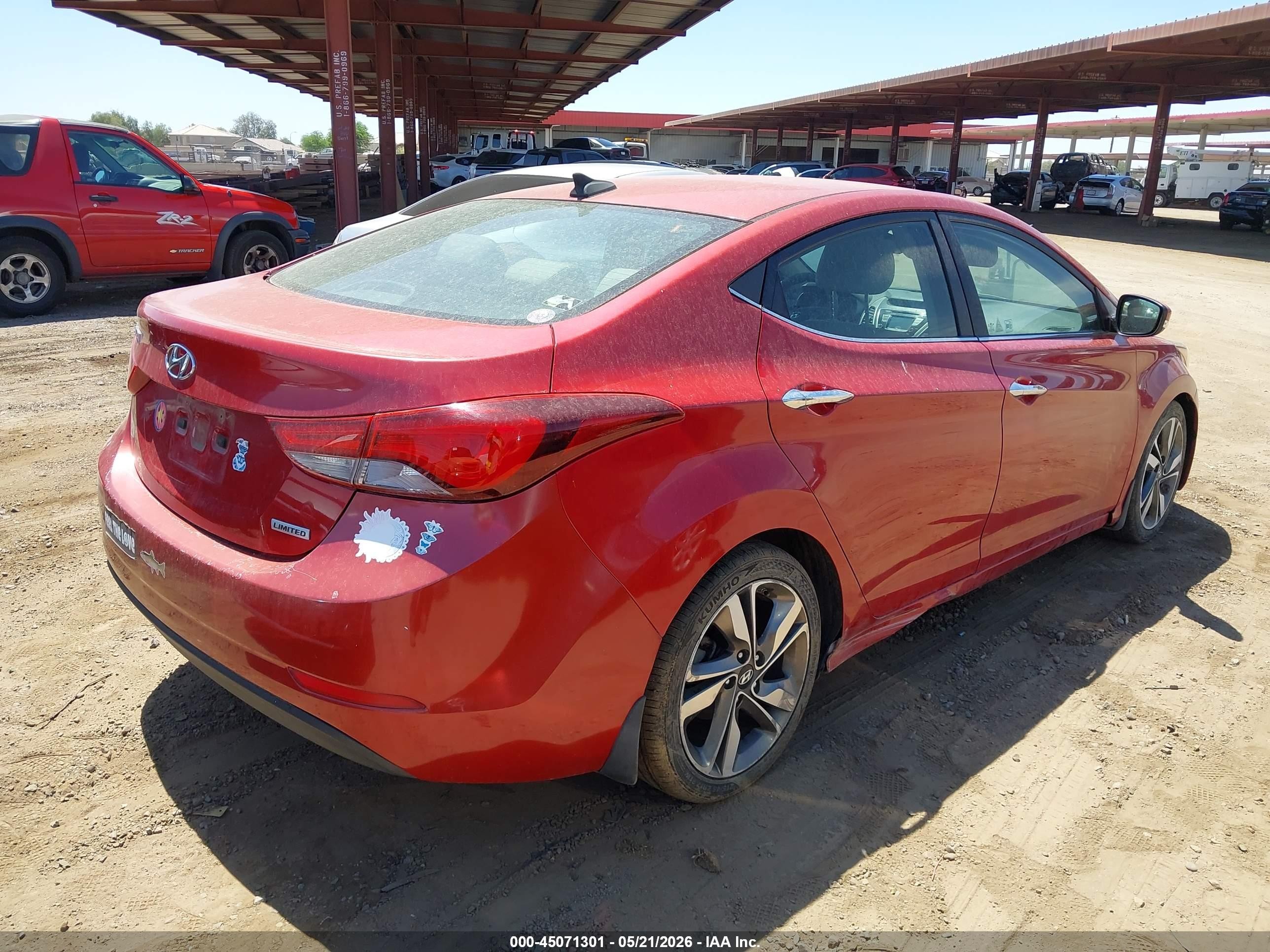 2015 Hyundai Elantra Limited (ulsan Plant) Red vin: KMHDH4AE6FU301235