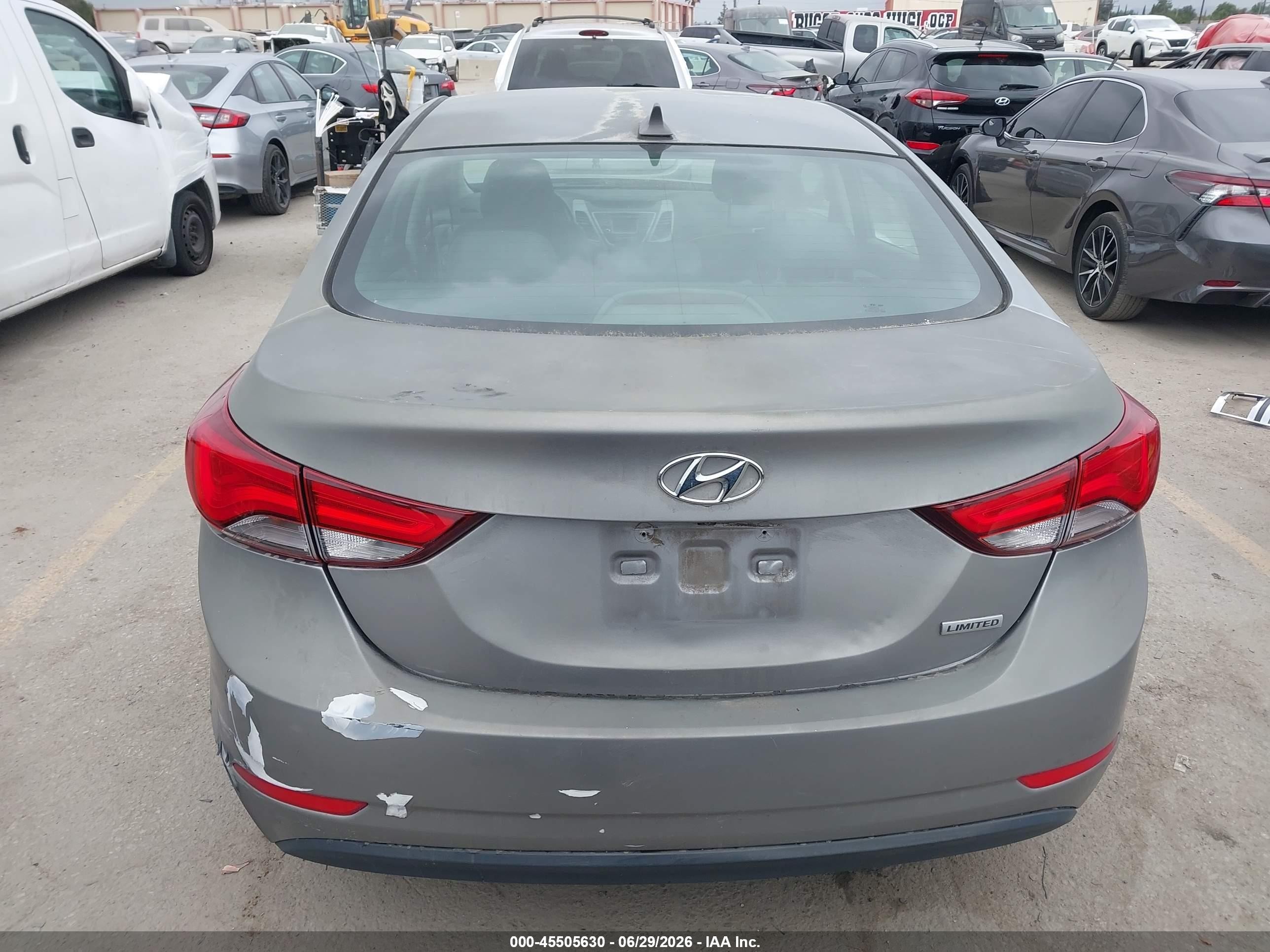 2015 Hyundai Elantra Limited Gray vin: KMHDH4AE6FU301249