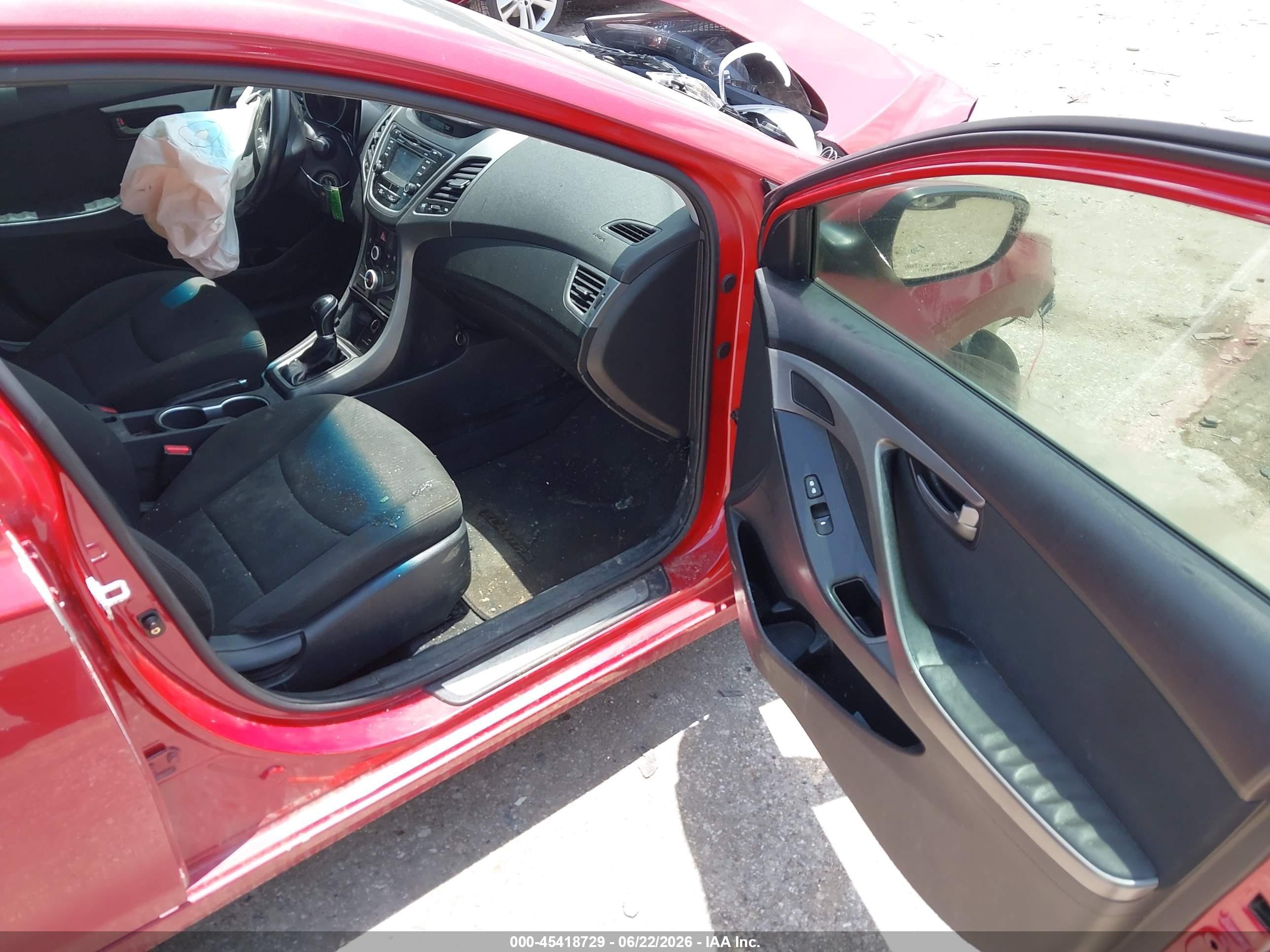 2015 Hyundai Elantra Se Red vin: KMHDH4AE6FU354050