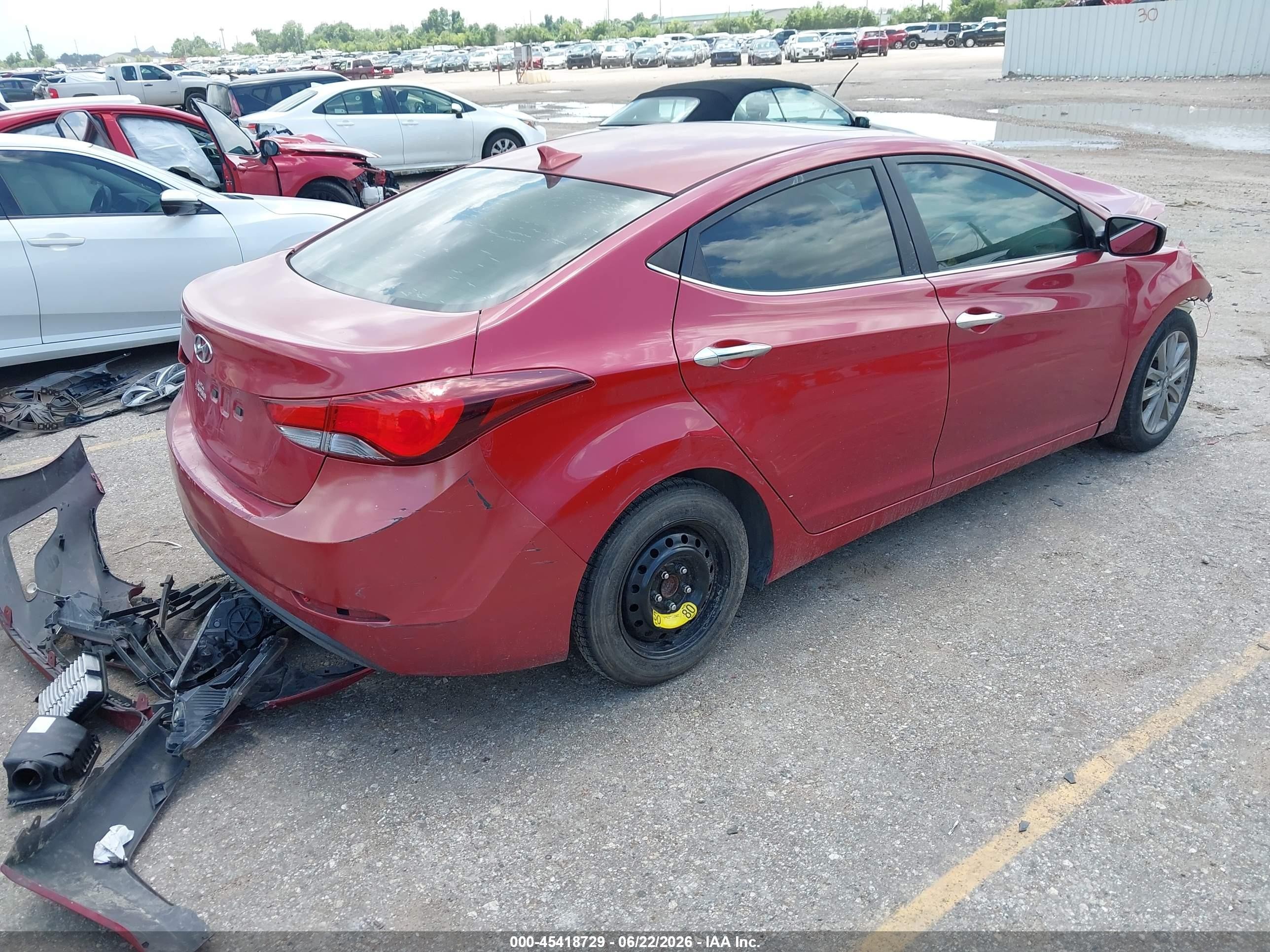 2015 Hyundai Elantra Se Red vin: KMHDH4AE6FU354050