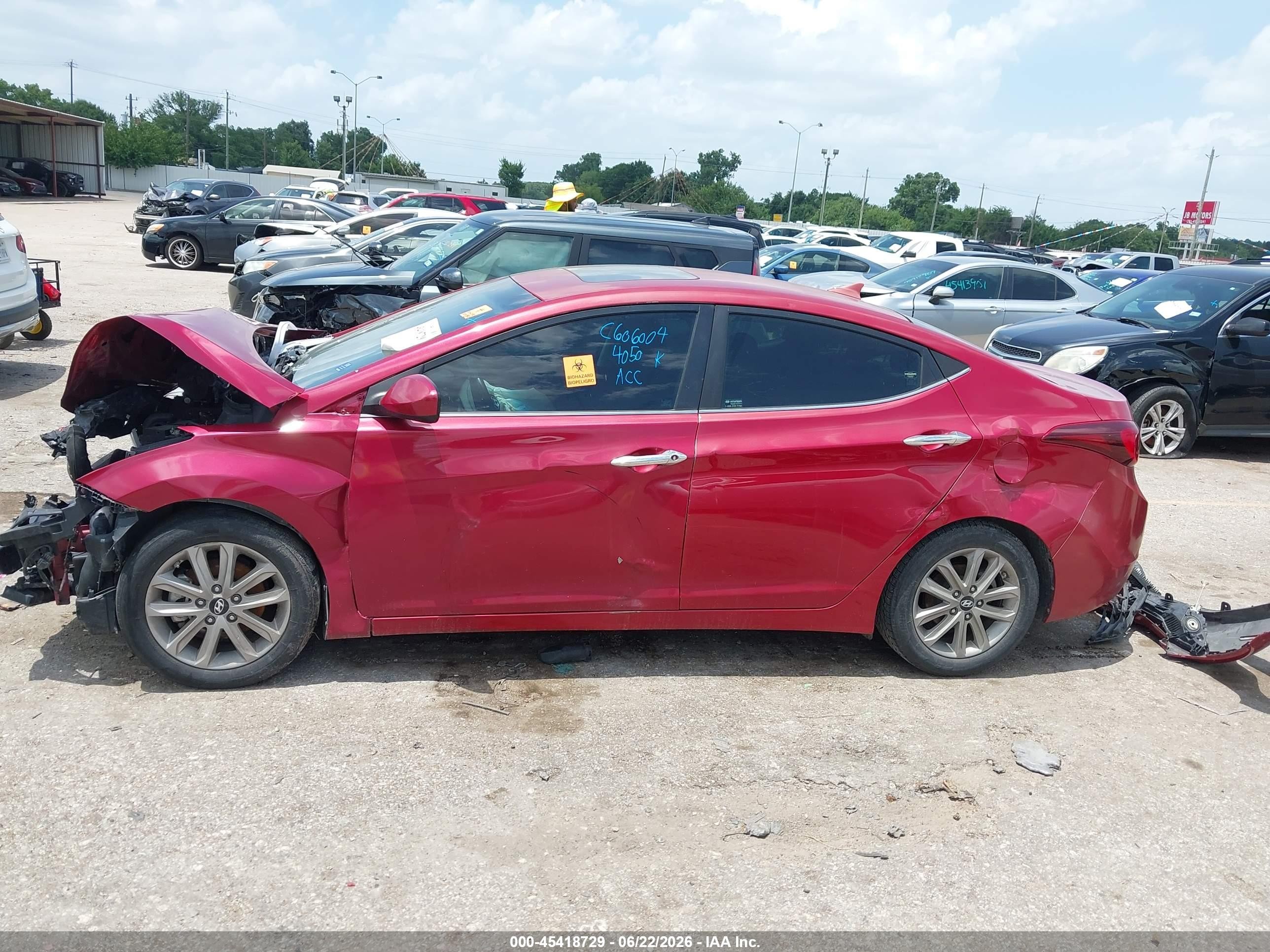 2015 Hyundai Elantra Se Red vin: KMHDH4AE6FU354050