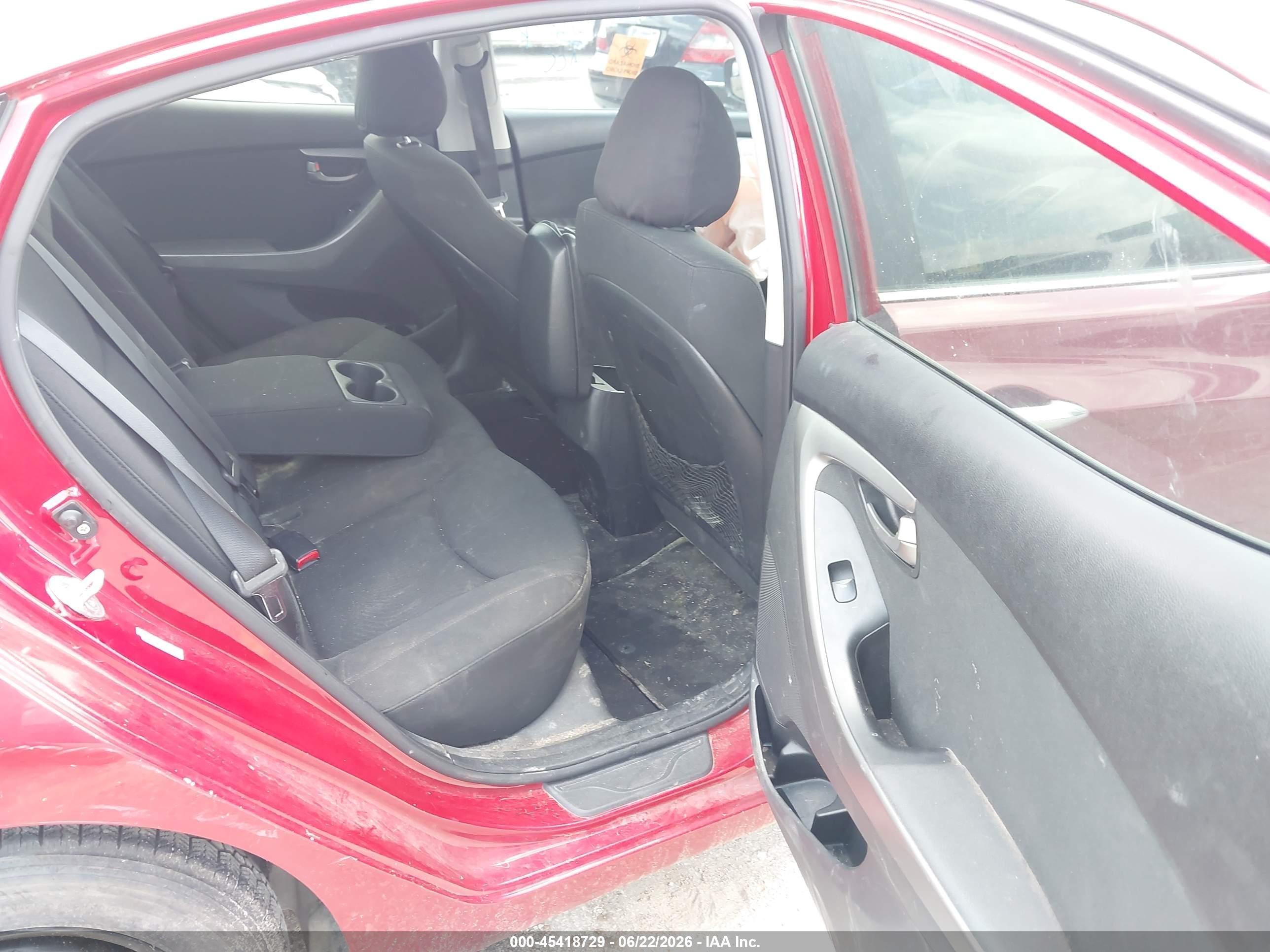 2015 Hyundai Elantra Se Red vin: KMHDH4AE6FU354050