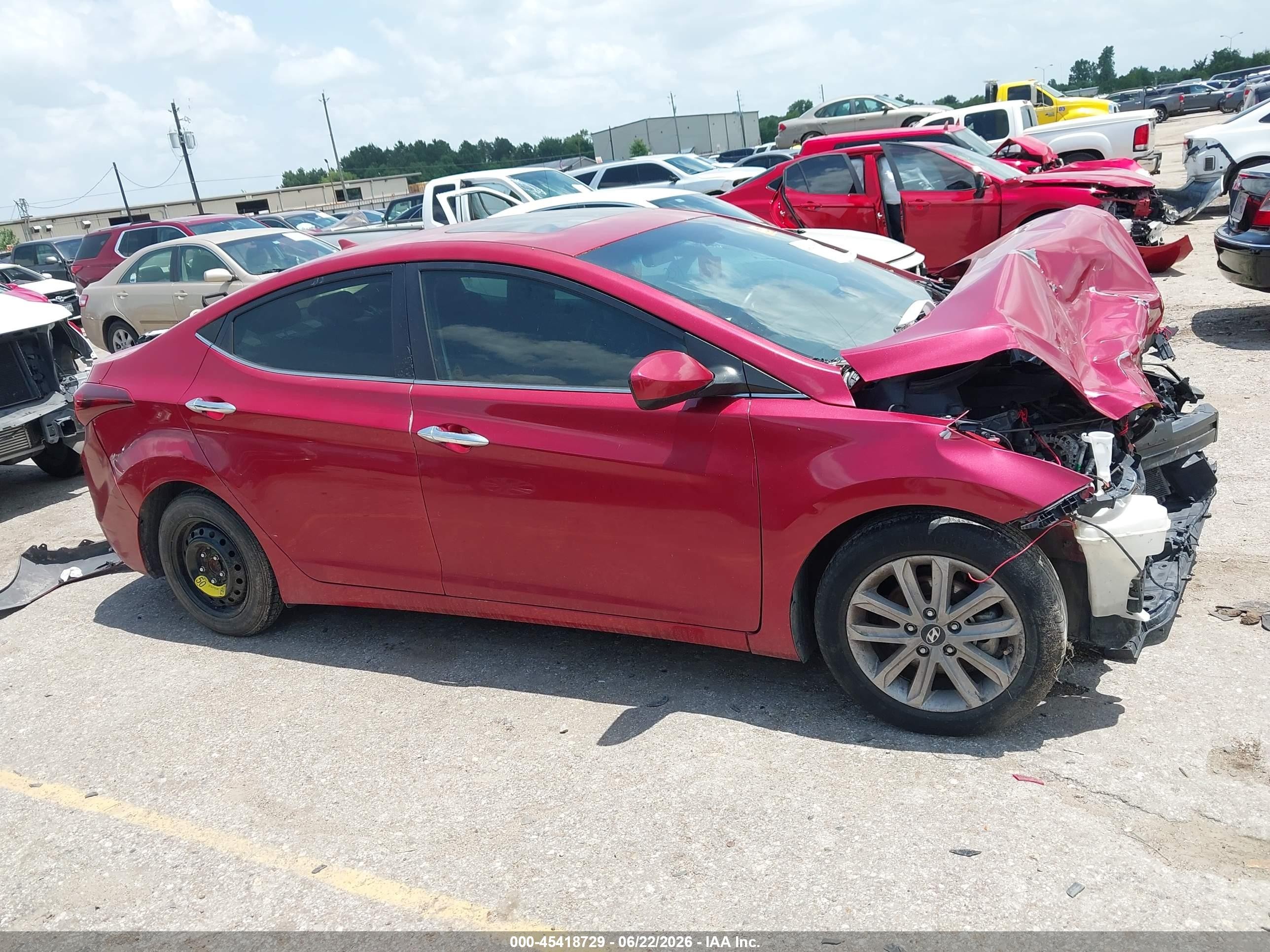 2015 Hyundai Elantra Se Red vin: KMHDH4AE6FU354050